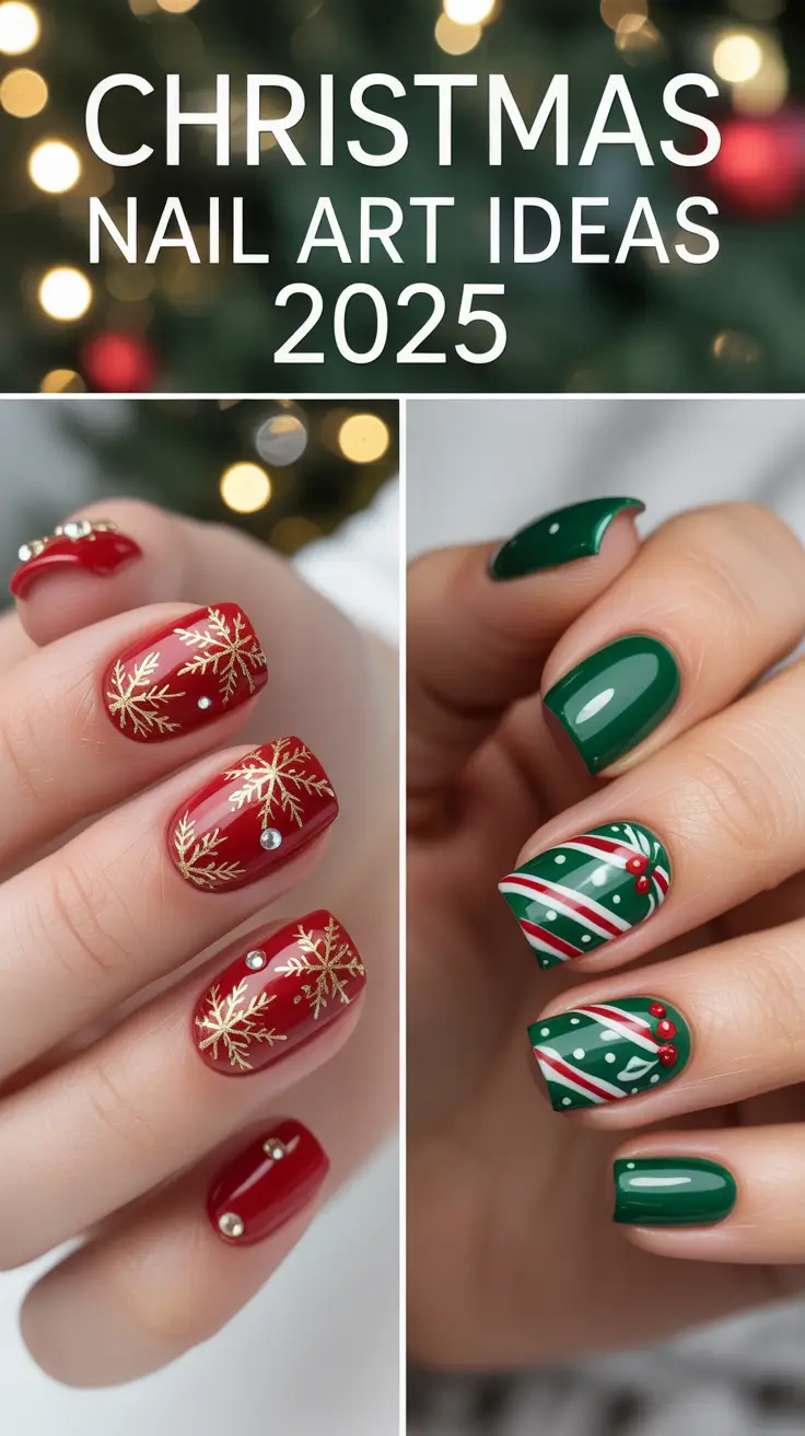 Christmas Nail Art Ideas 2025: Festive Designs, Easy DIY Looks & Red-Green Inspiration