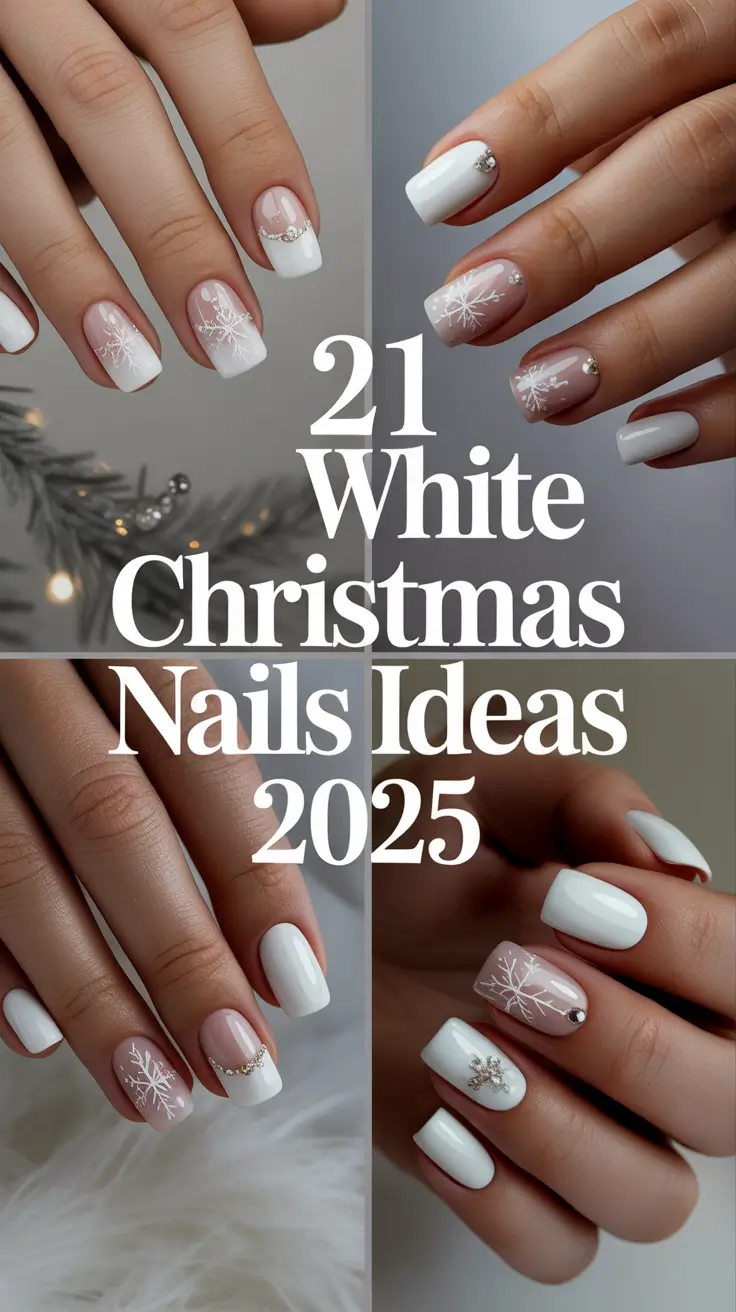 White Christmas Nails Ideas 2025: Sparkly & Simple Designs for a Magical Winter Look