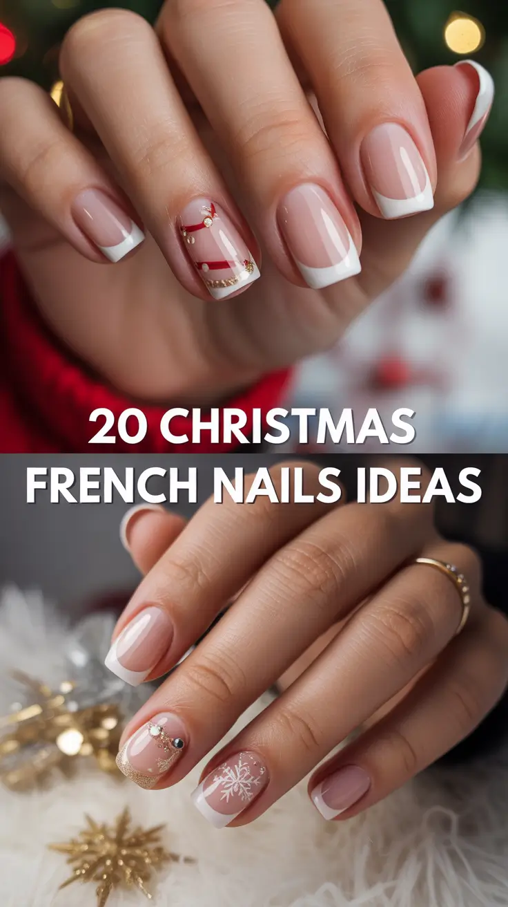 Christmas French Nails Ideas 2025: Classy, Red & White Designs to Inspire Your Holiday Manicure