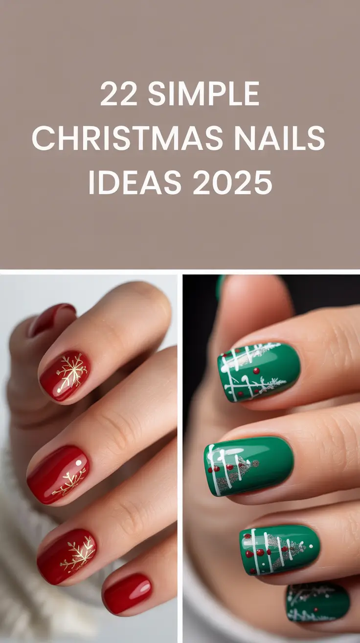 Simple Christmas Nails Ideas 2025: 20+ Cute and Easy Designs for the Winter Season