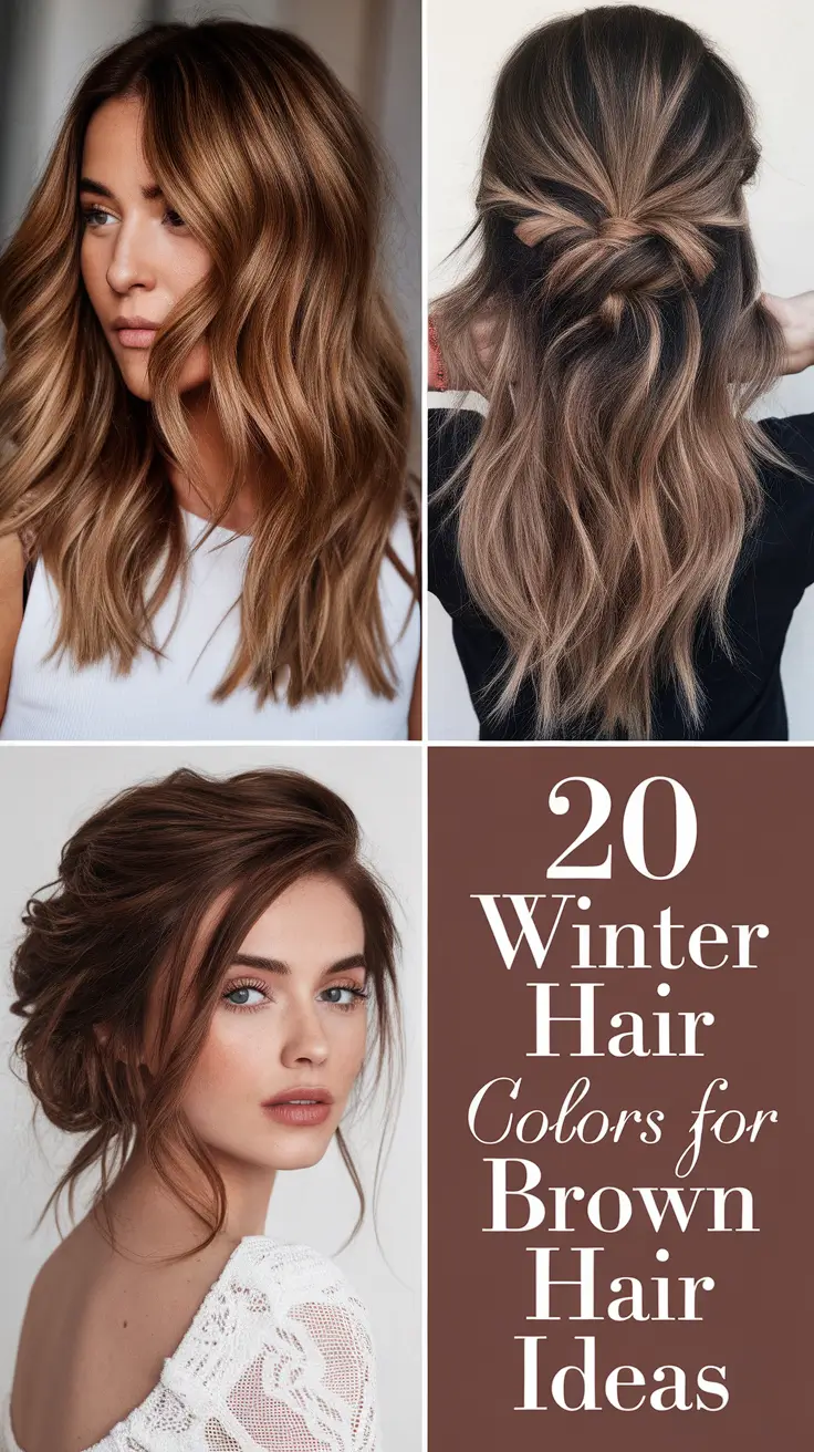 Winter Hair Colors for Brown Hair Ideas 2025 / 2026: Rich Brunette & Dark Chocolate Balayage Inspiration