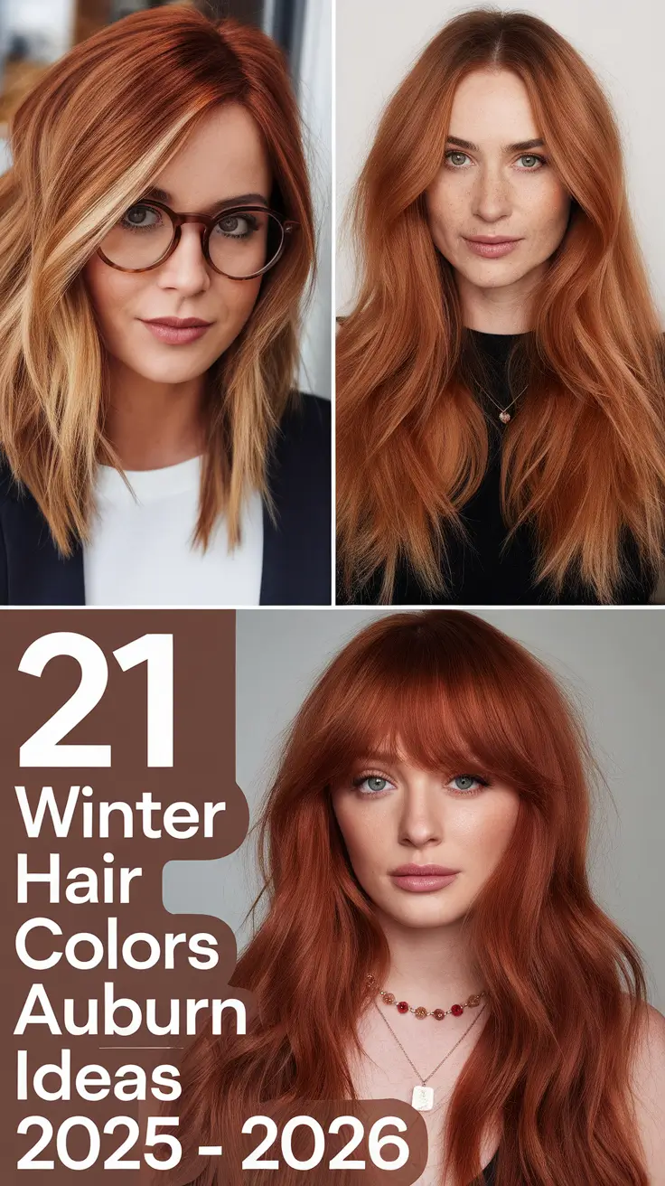 Winter Hair Colors Auburn Ideas 2025–2026: Trendy Auburn Looks for Brunettes and Redheads