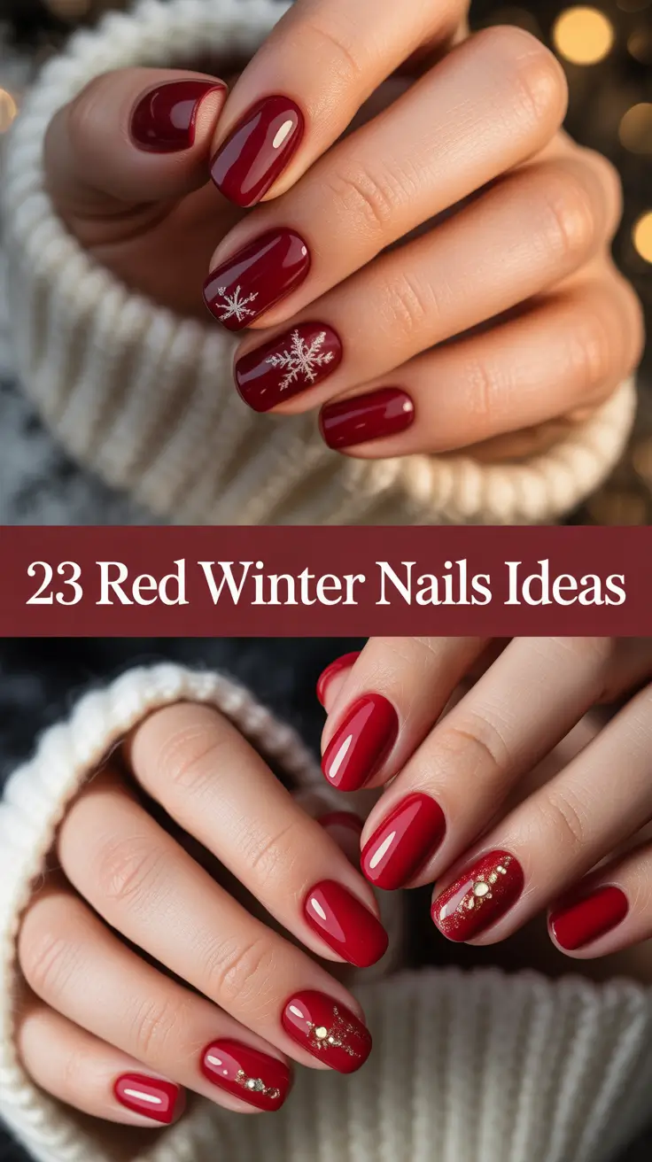 Red Winter Nails Ideas 2025–2026: Chic Designs, Short Styles & Acrylic Inspo for a Frosty Season