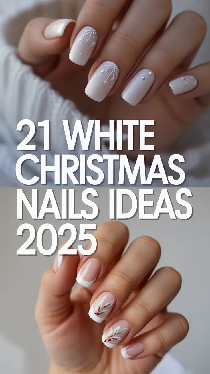 White Christmas Nails Ideas 2025: Sparkly & Simple Designs for a Magical Winter Look