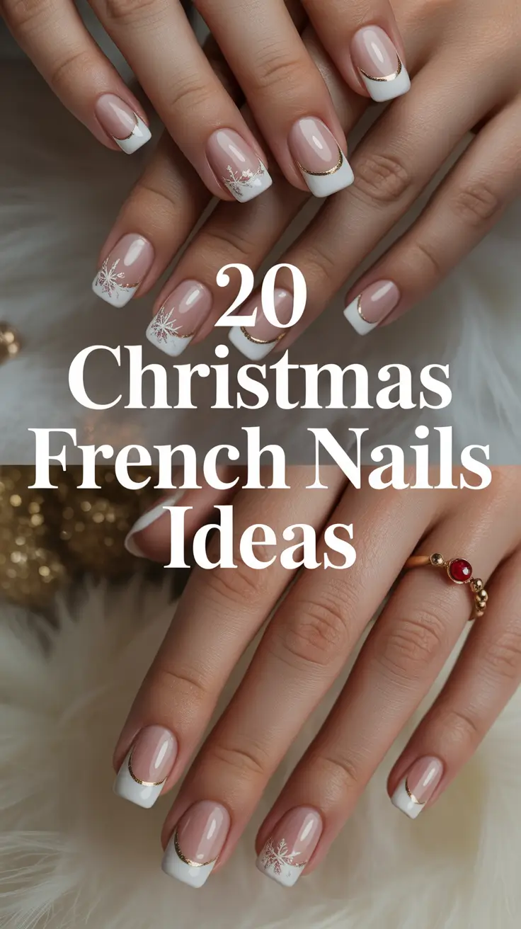 Christmas French Nails Ideas 2025: Classy, Red & White Designs to Inspire Your Holiday Manicure