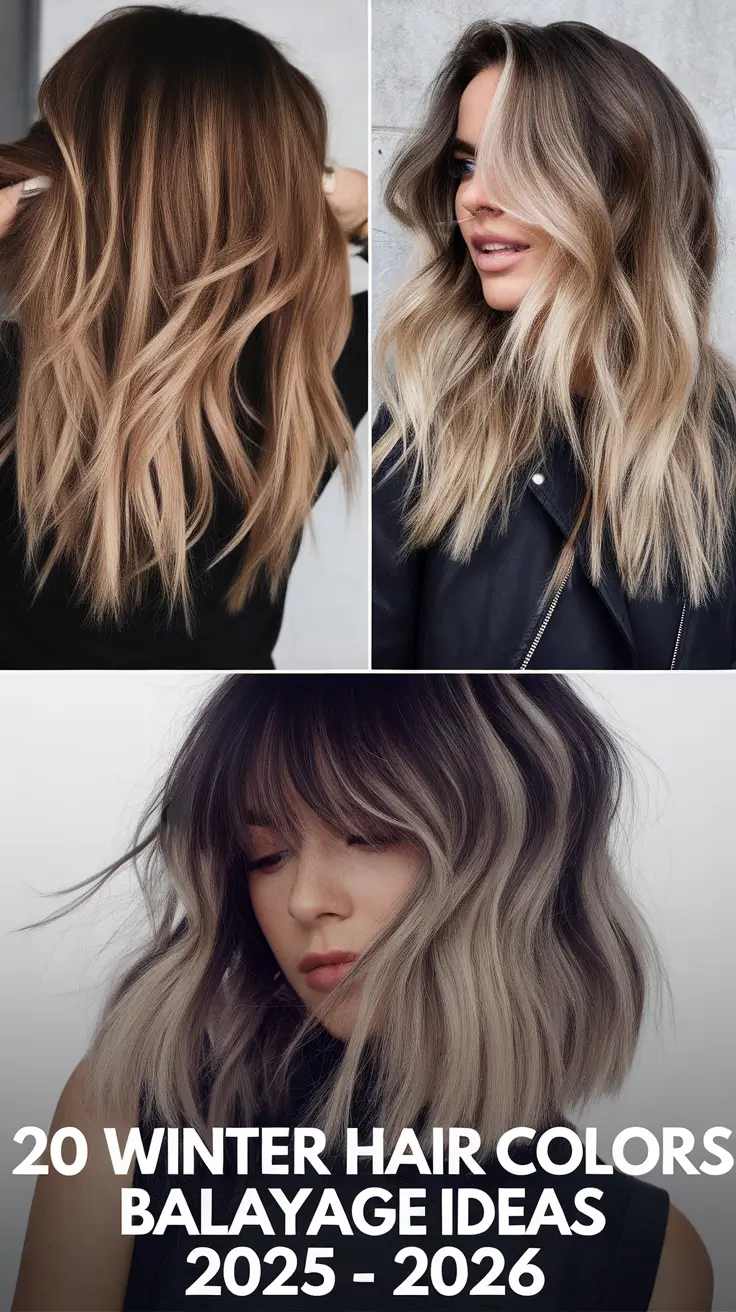 Winter Hair Colors Balayage Ideas 2025–2026: Bright, Brunette & Blond Shades You’ll Fall in Love With