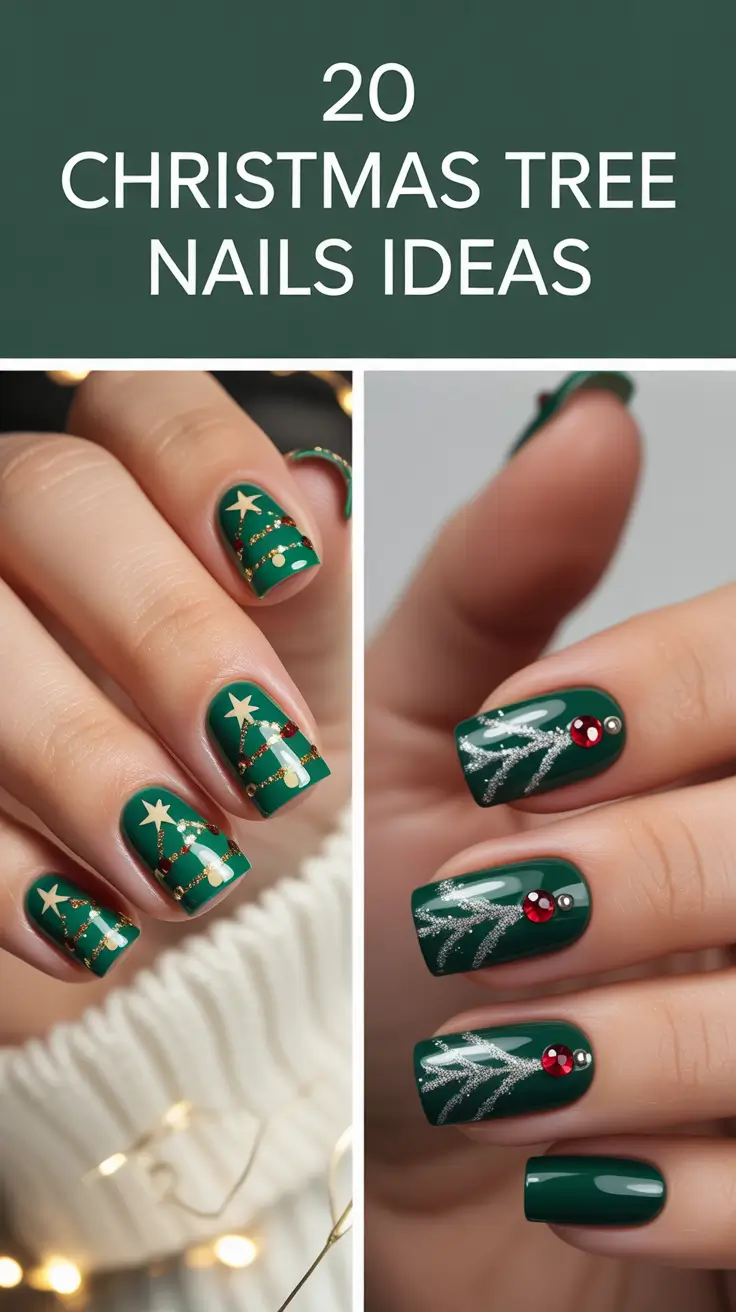 Christmas Tree Nails Ideas 2025: Festive Red, Green & Gold Nail Designs to Try This Holiday Season