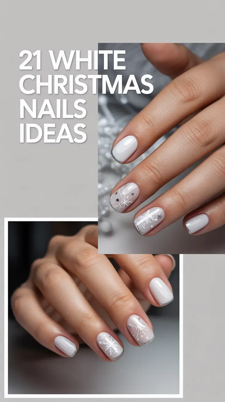 White Christmas Nails Ideas 2025: Sparkly & Simple Designs for a Magical Winter Look