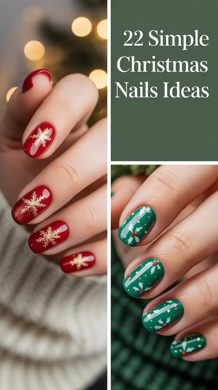 Simple Christmas Nails Ideas 2025: 20+ Cute and Easy Designs for the Winter Season
