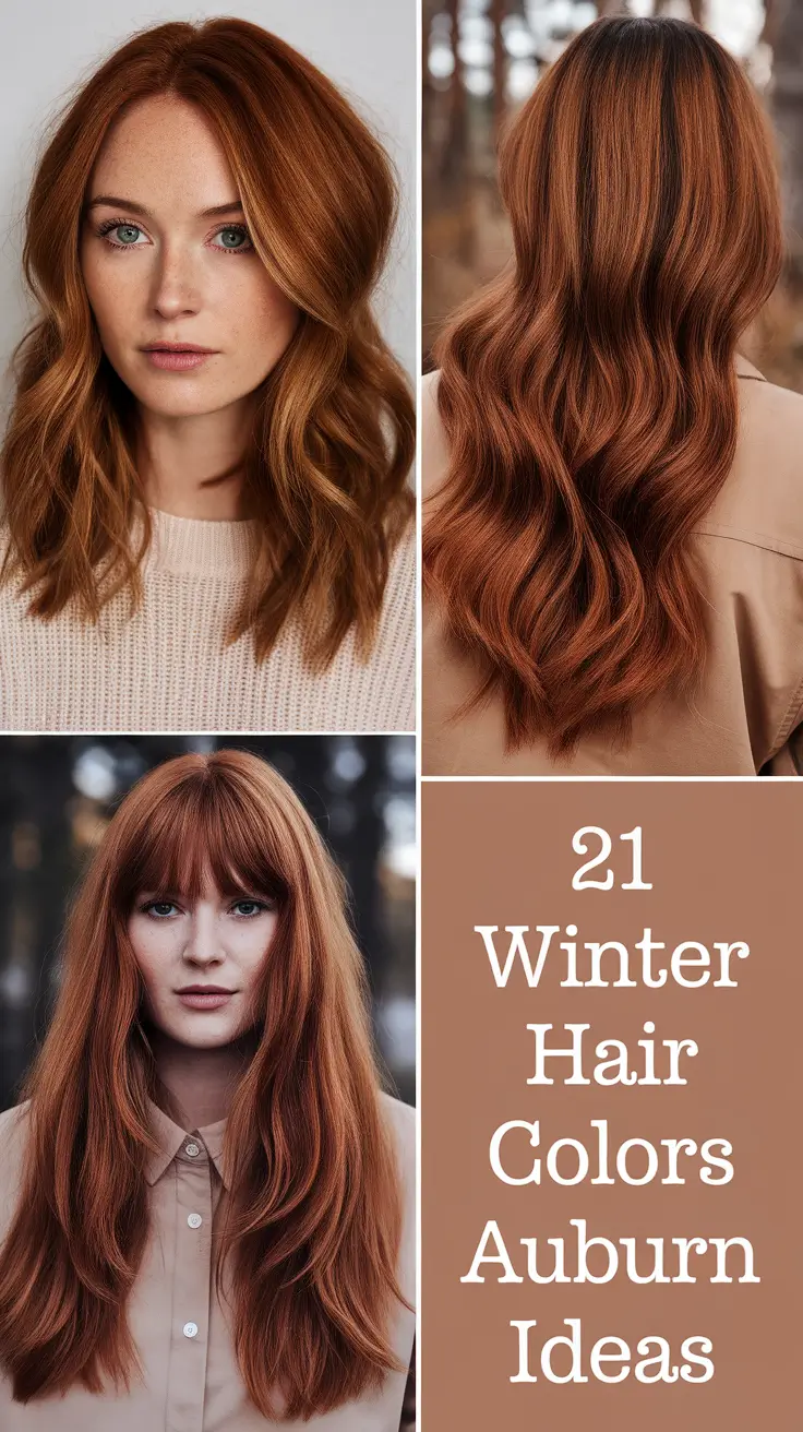 Winter Hair Colors Auburn Ideas 2025–2026: Trendy Auburn Looks for Brunettes and Redheads