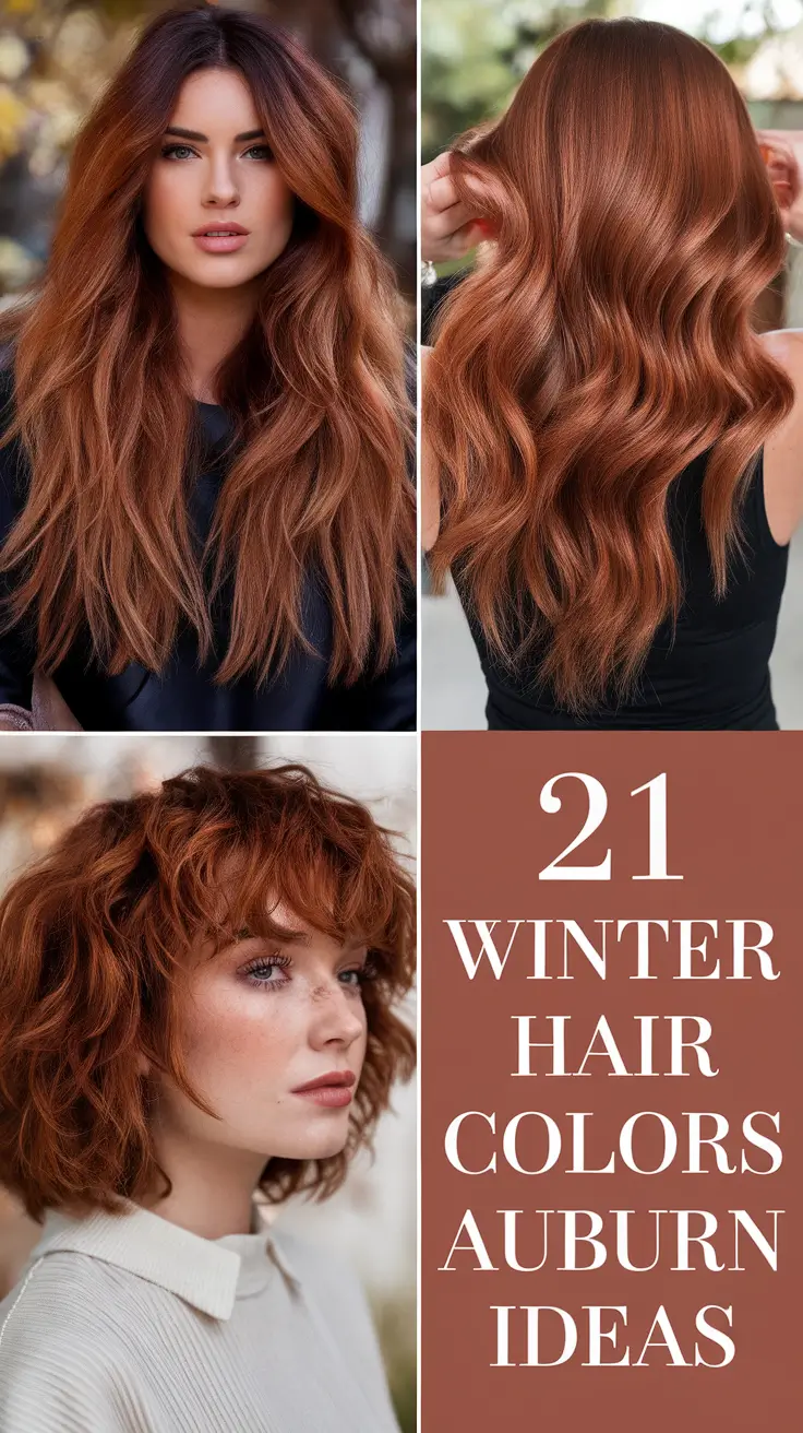 Winter Hair Colors Auburn Ideas 2025–2026: Trendy Auburn Looks for Brunettes and Redheads