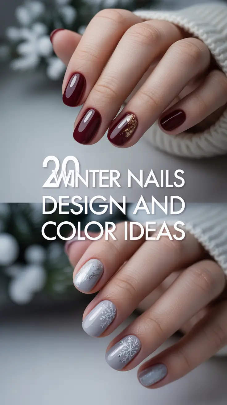 Winter Nails Design and Color Ideas 2025 – 2026: Chic Trends from Dark Elegance to Christmas Gel Glam
