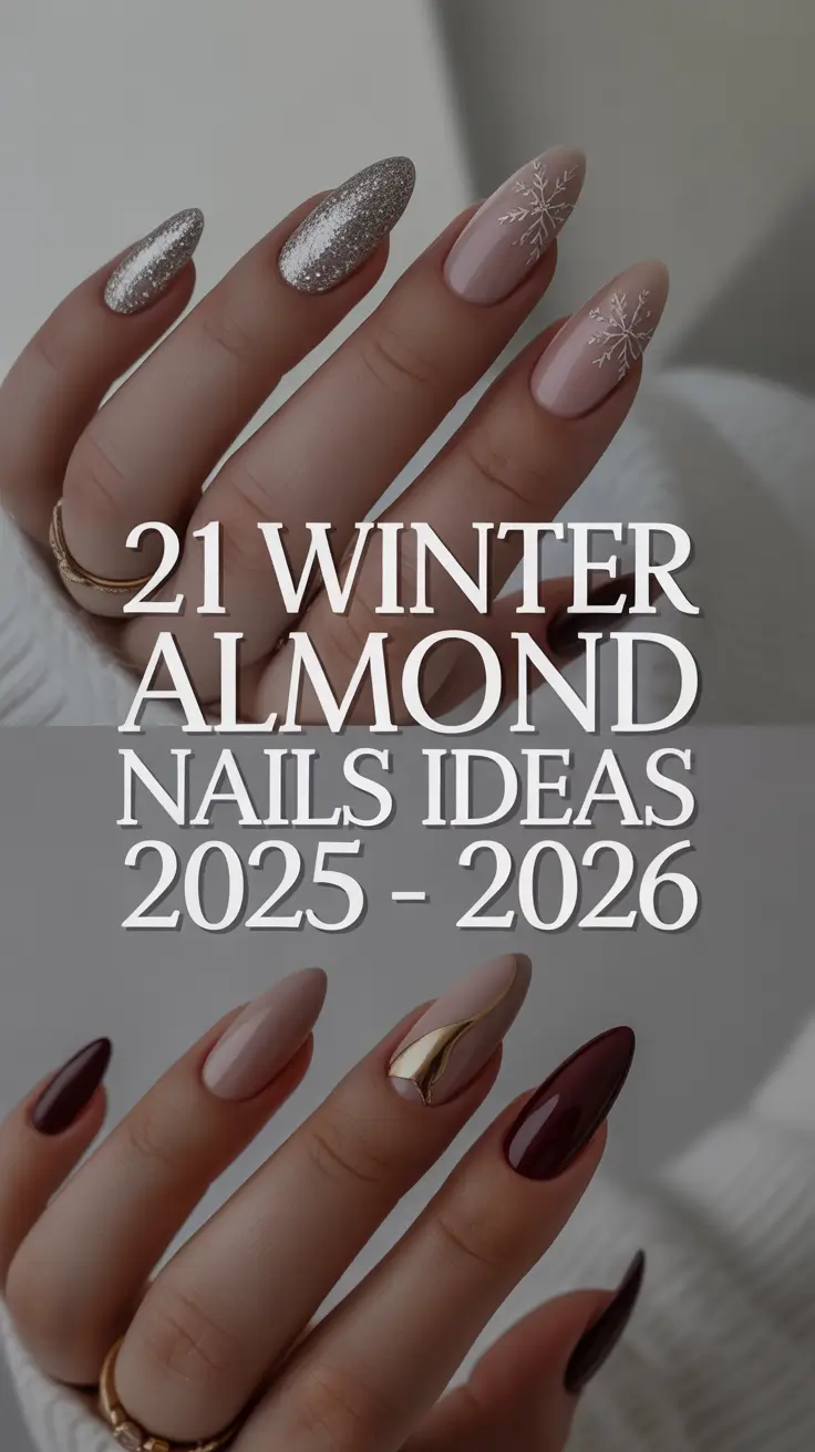 Winter Almond Nails Ideas 2025 – 2026: Classy, Cute & Colourful Designs to Try This Season