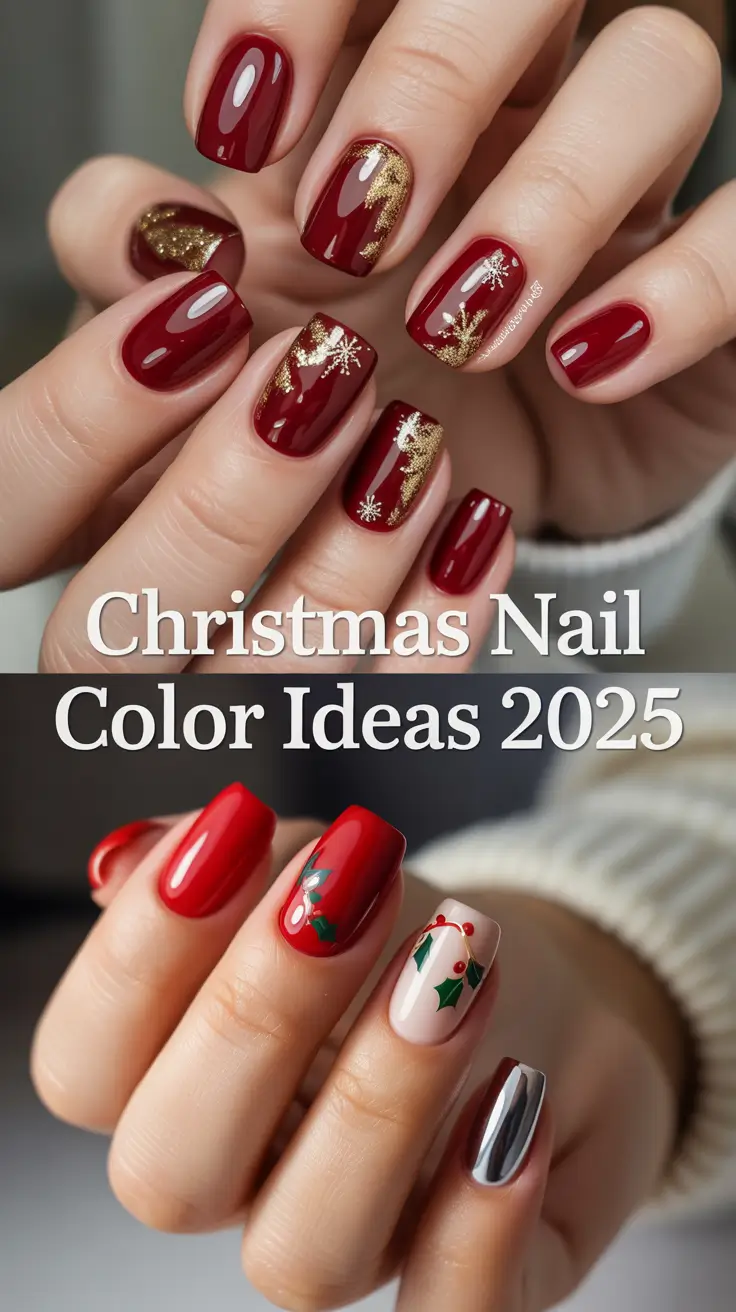 Christmas Nail Color Ideas 2025: Trendy Winter Gel & Dip Designs You’ll Love