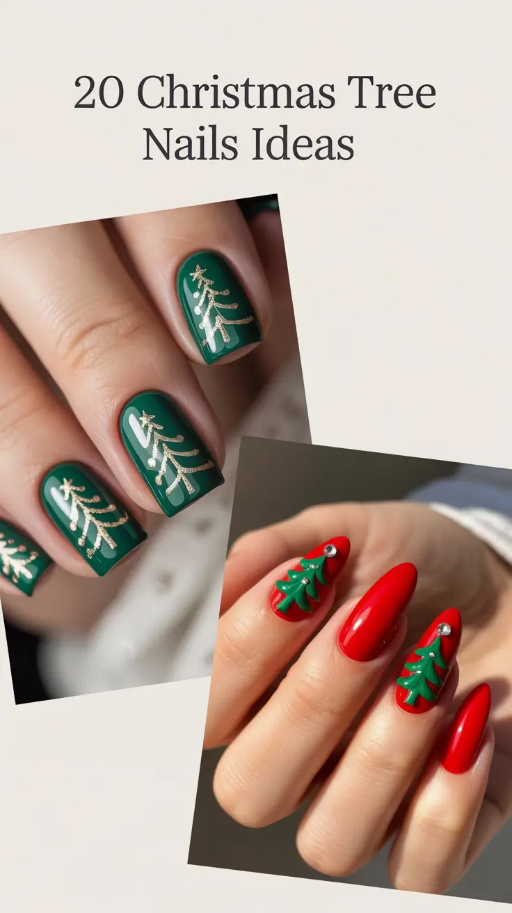 Christmas Tree Nails Ideas 2025: Festive Red, Green & Gold Nail Designs to Try This Holiday Season