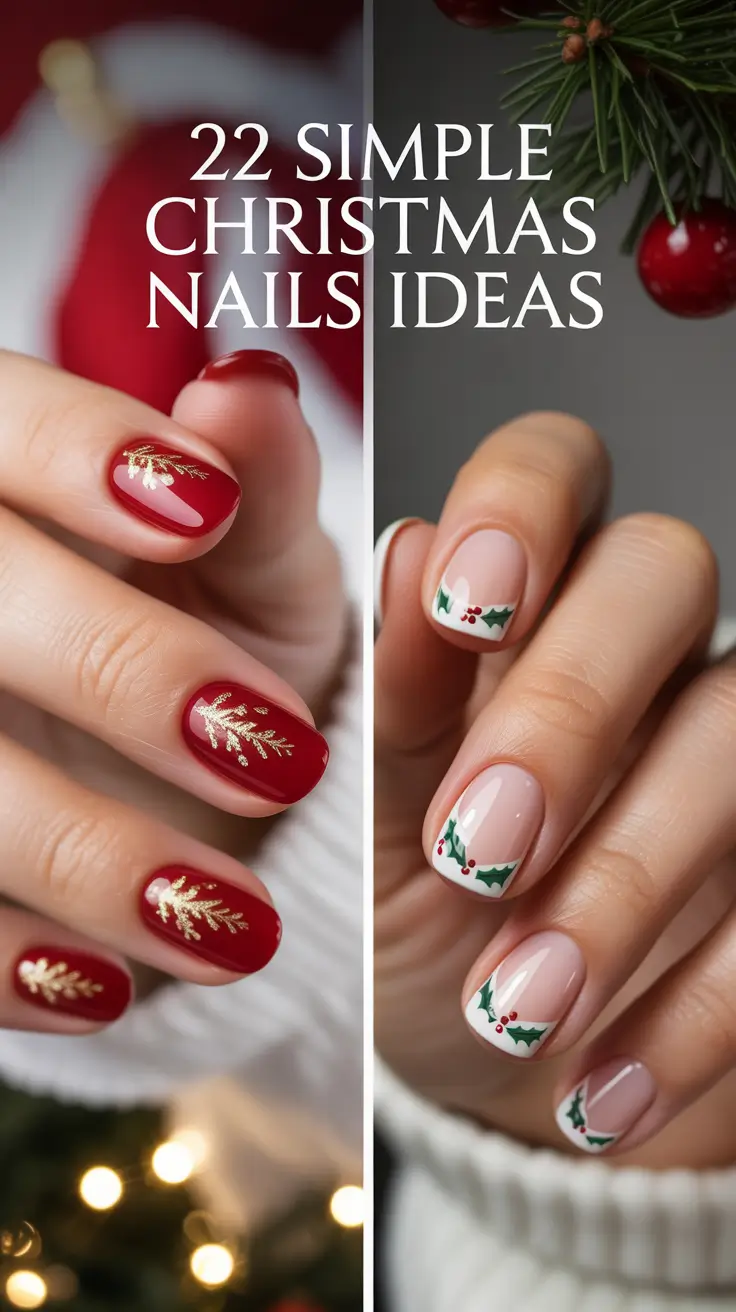 Simple Christmas Nails Ideas 2025: 20+ Cute and Easy Designs for the Winter Season