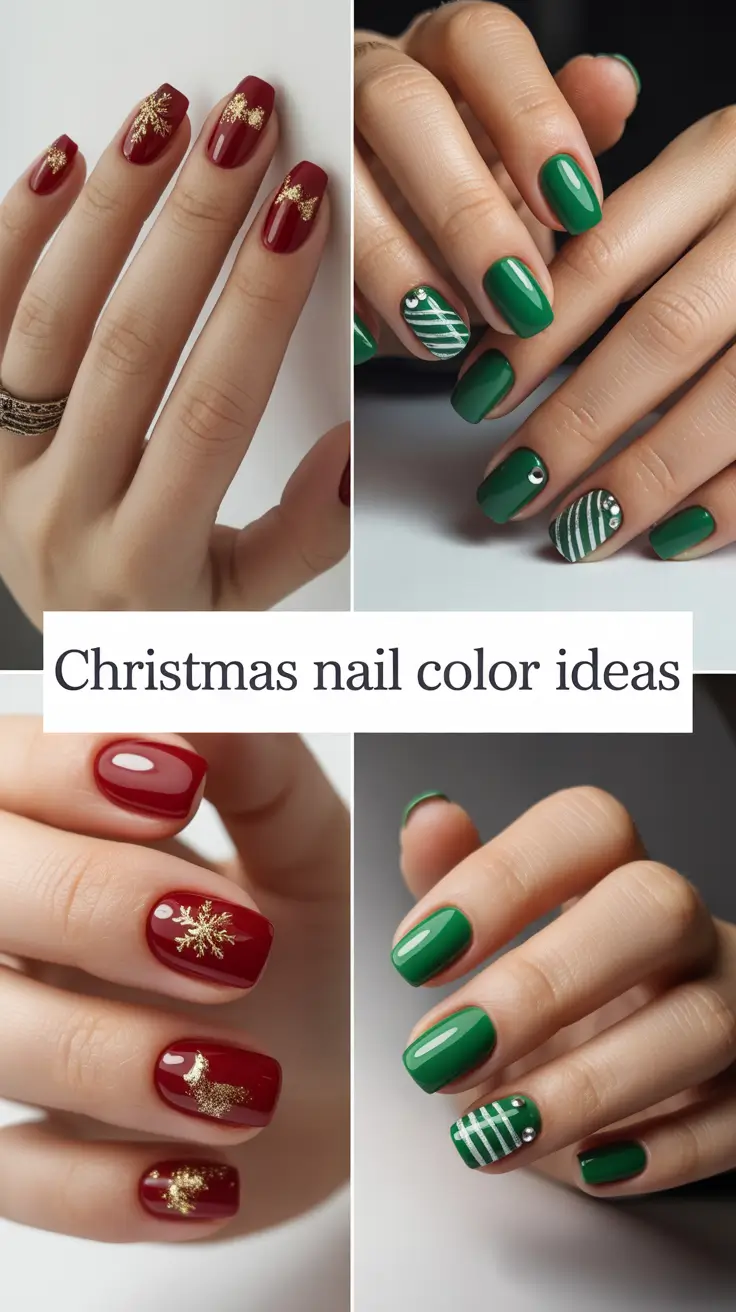 Christmas Nail Color Ideas 2025: Trendy Winter Gel & Dip Designs You’ll Love