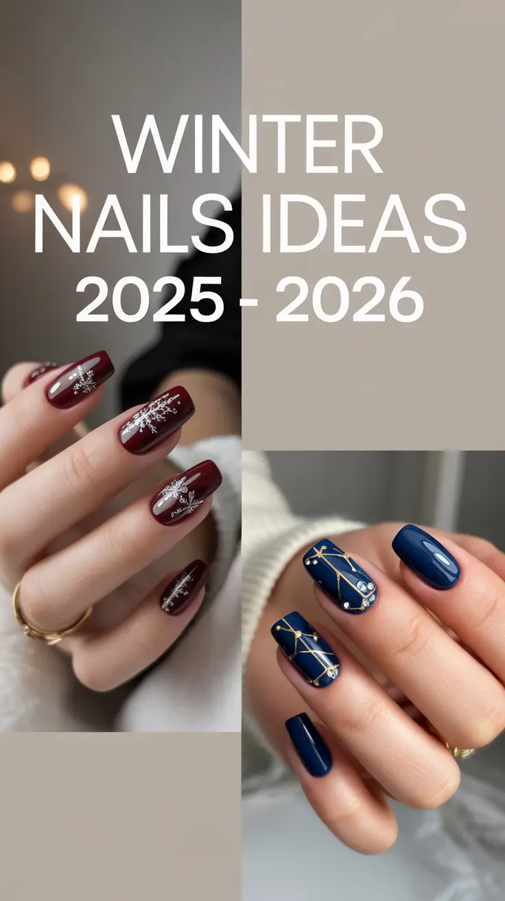 Winter Nails Ideas 2025–2026: Chic Designs, Trendy Colors & Sparkly Art Inspo