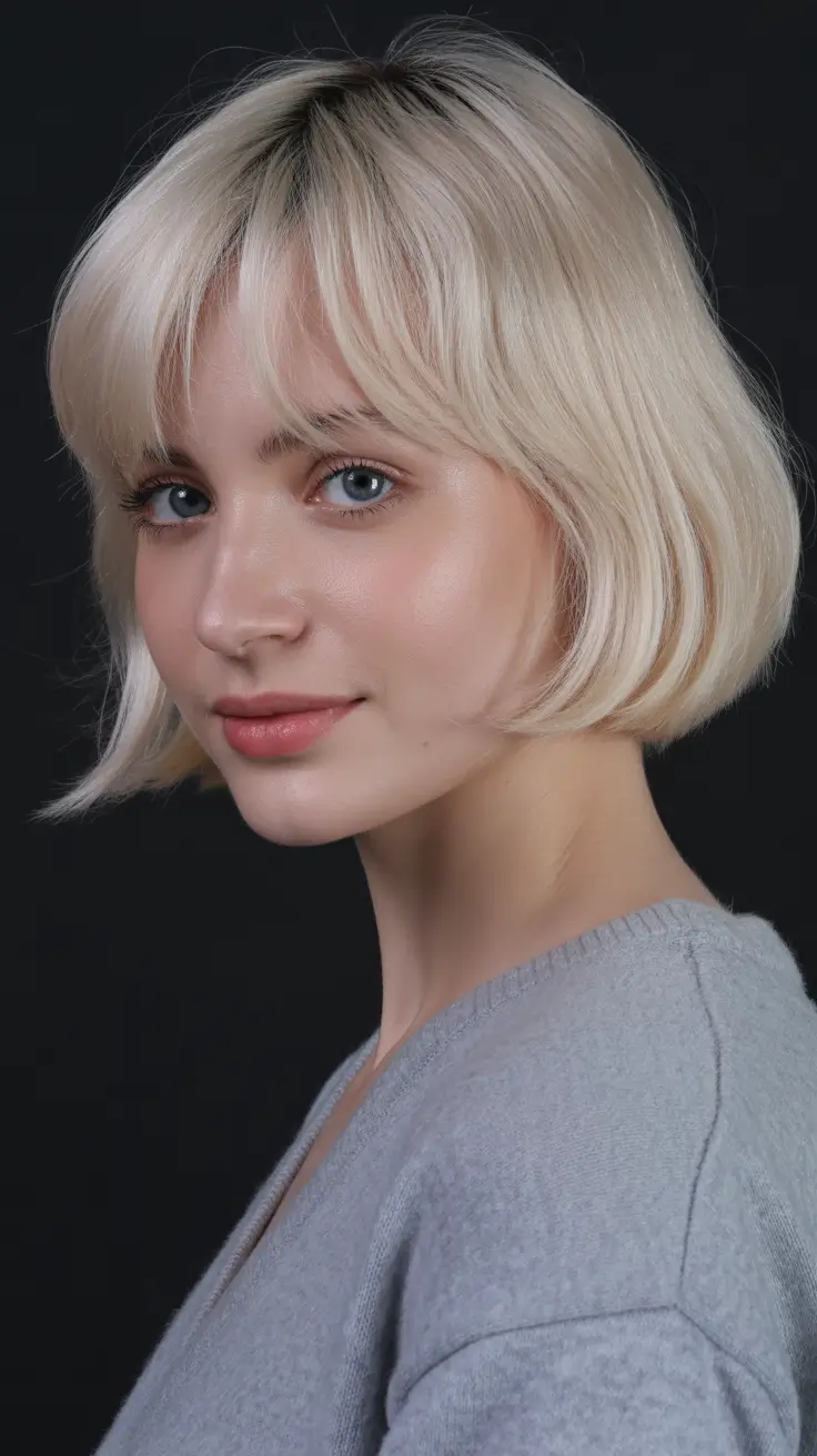 Short Haircuts for Winter 2025-2026 Frosty Blonde Mini Bob