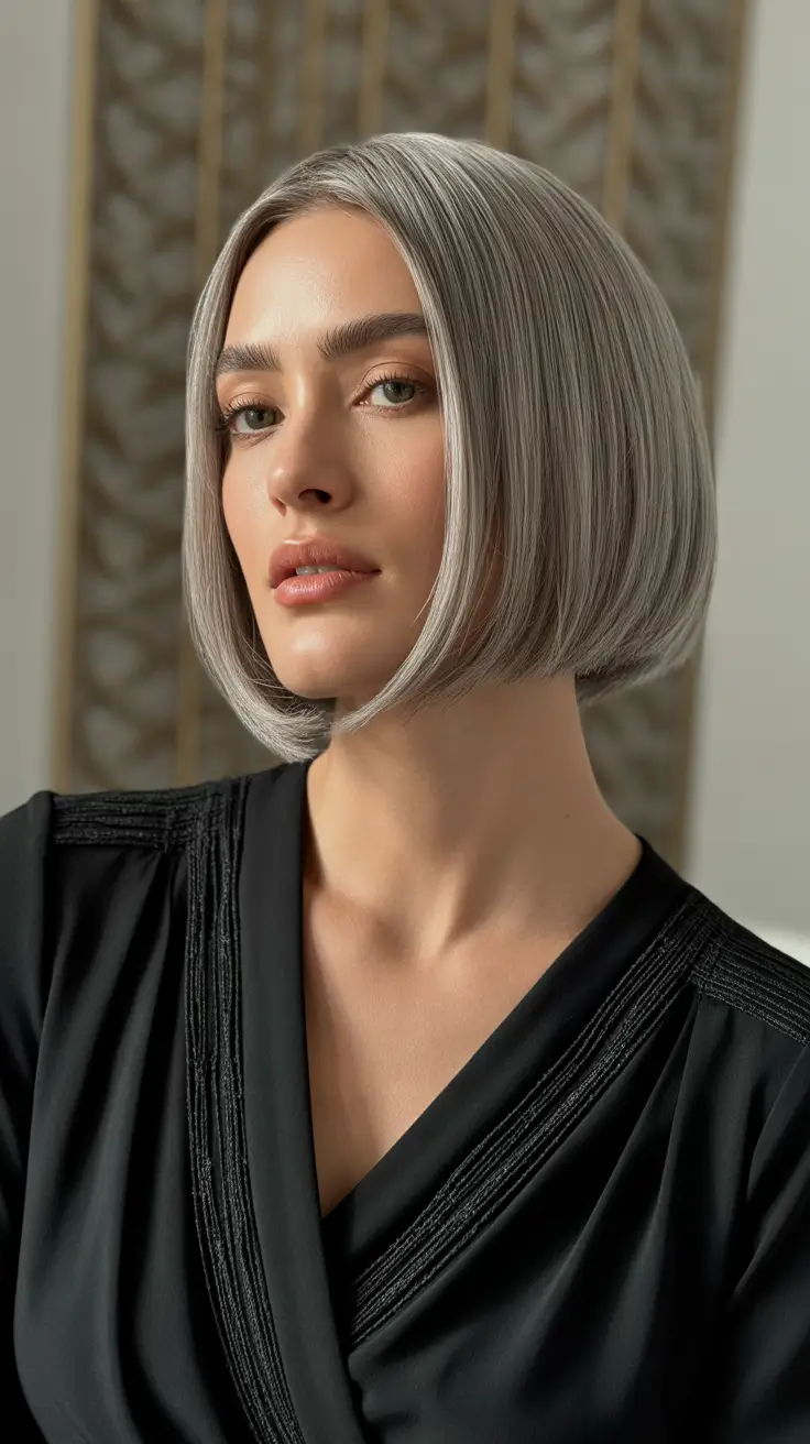 Short Haircuts for Winter 2025-2026 Silver Precision Bob