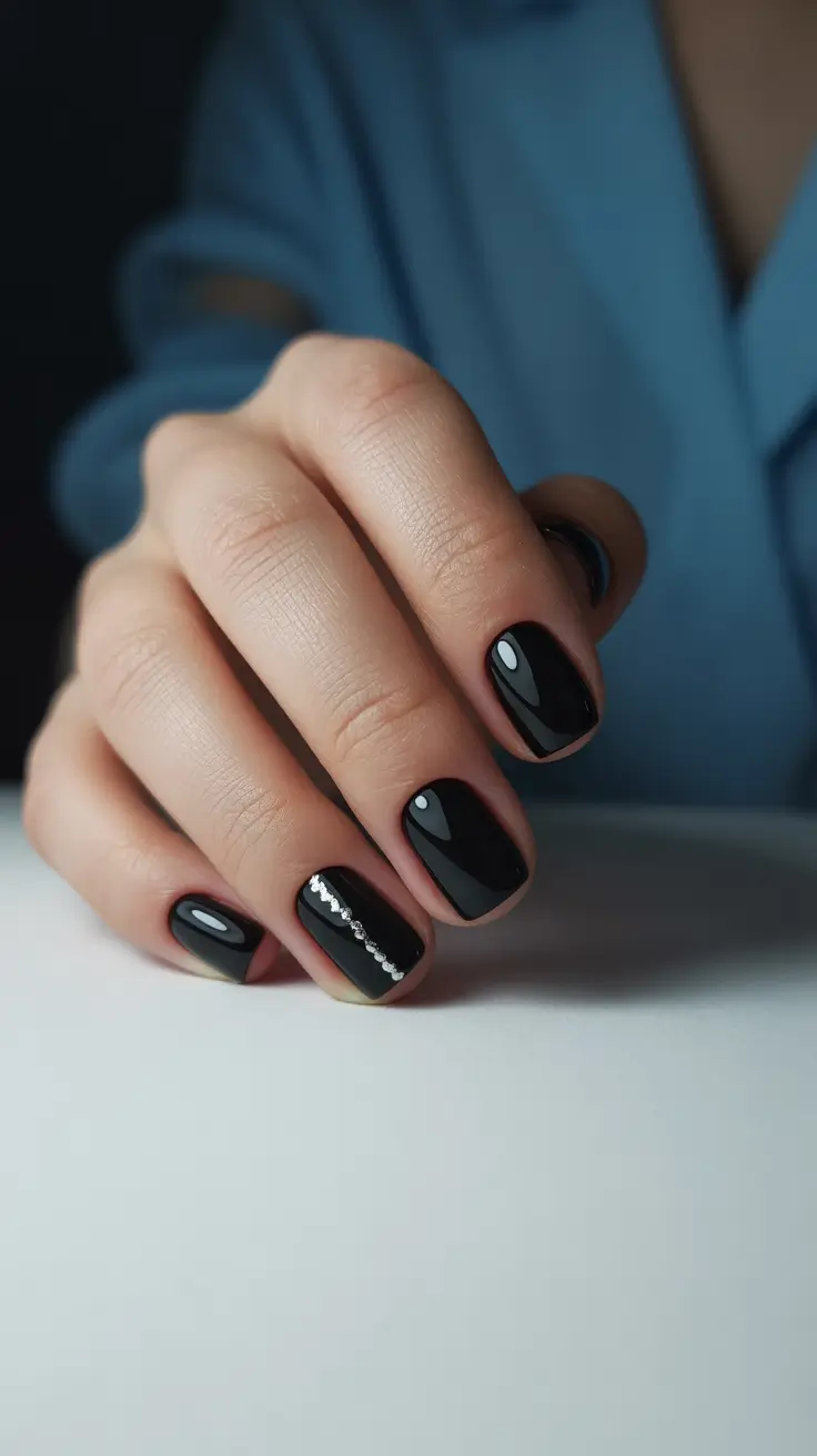 simple christmas nails ideas 2025 Black Diamond Simplicity