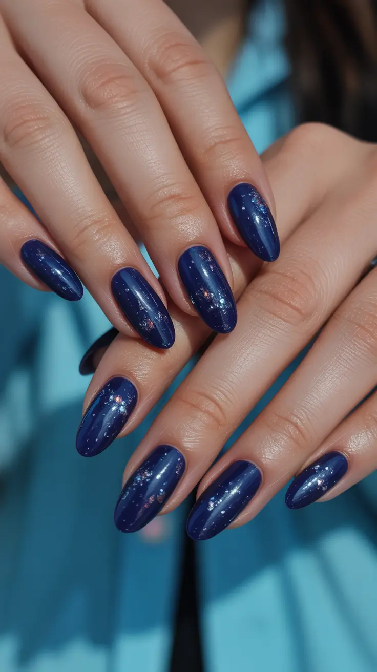 Simple Winter Nails 2025–2026 Midnight Galaxy