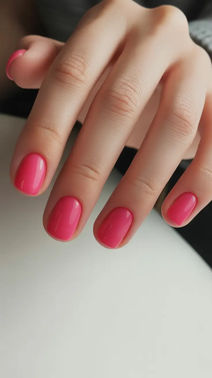 Trendy Short Winter Nail 2025–2026 Bubblegum Pop Pink