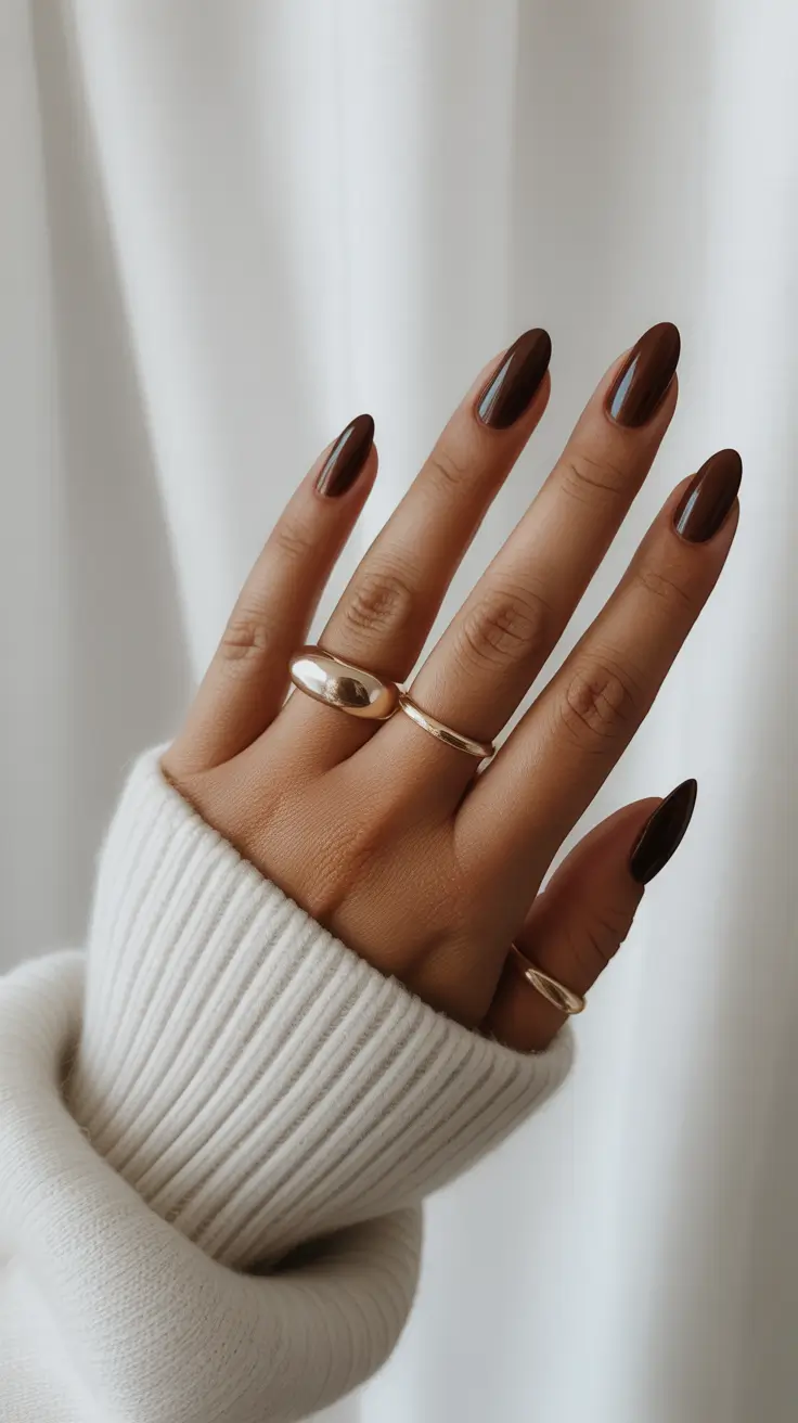 Trendy Short Winter Nail 2025–2026 Espresso Elegance