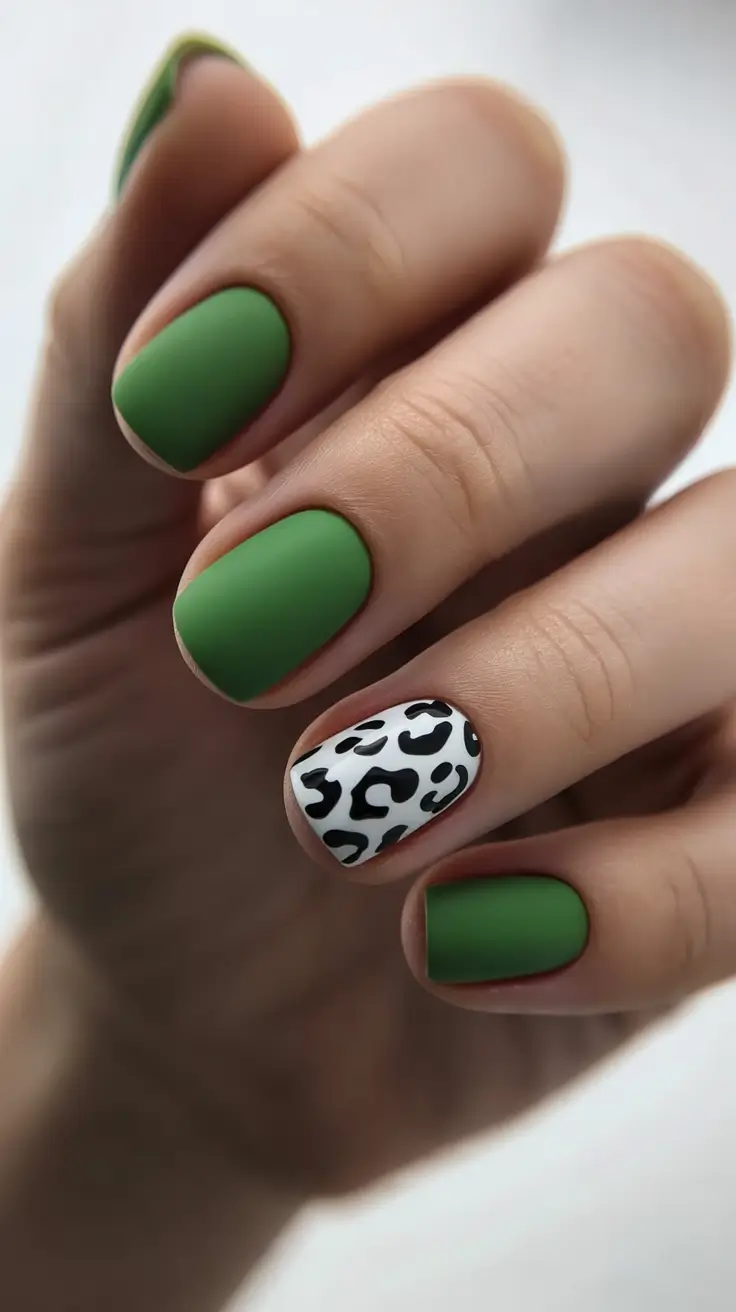 Trendy Short Winter Nail 2025–2026 Wild Winter Green