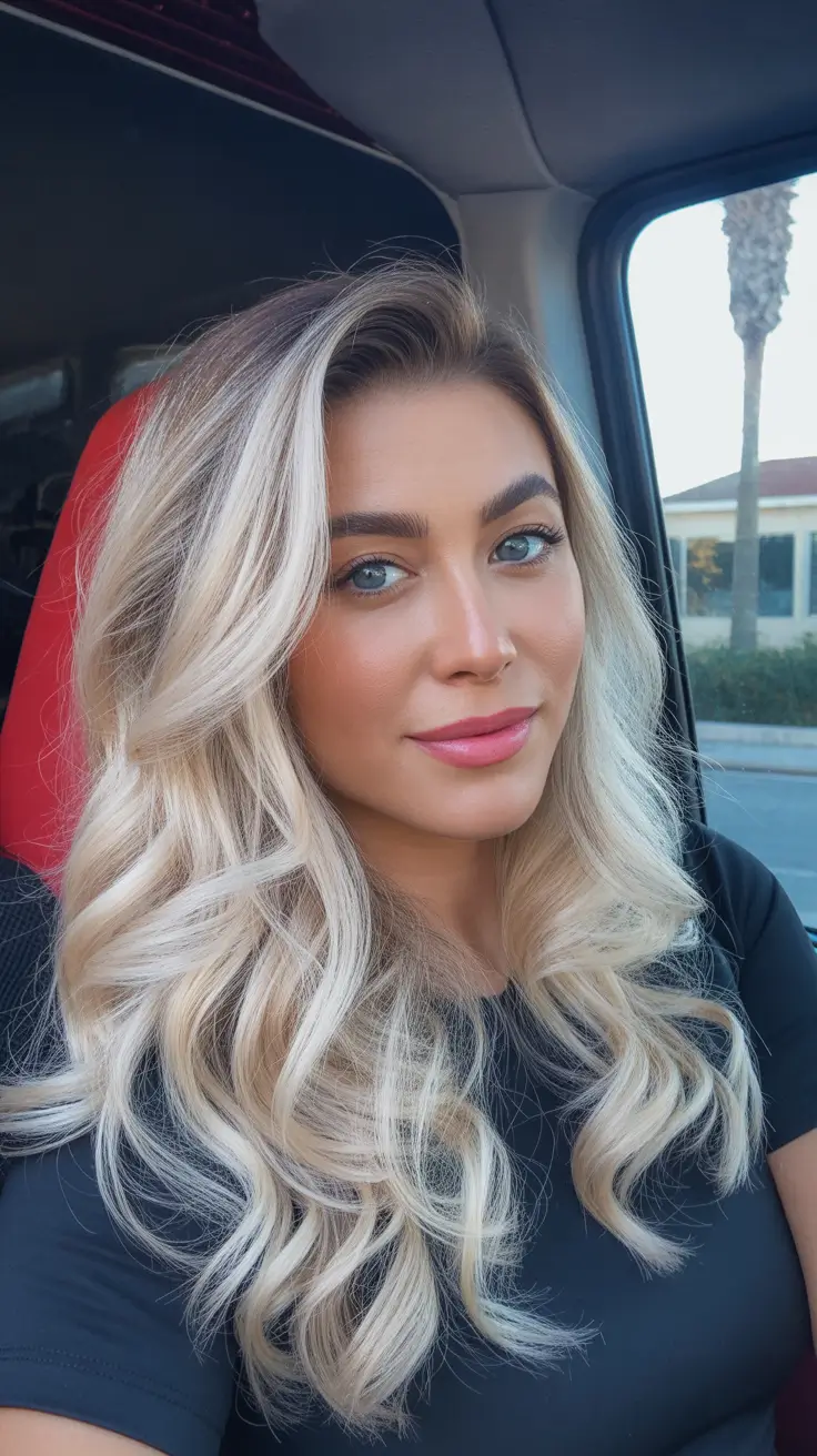 Winter 2025-2026 Haircuts and Color Ideas Cool Platinum Waves with Root Depth