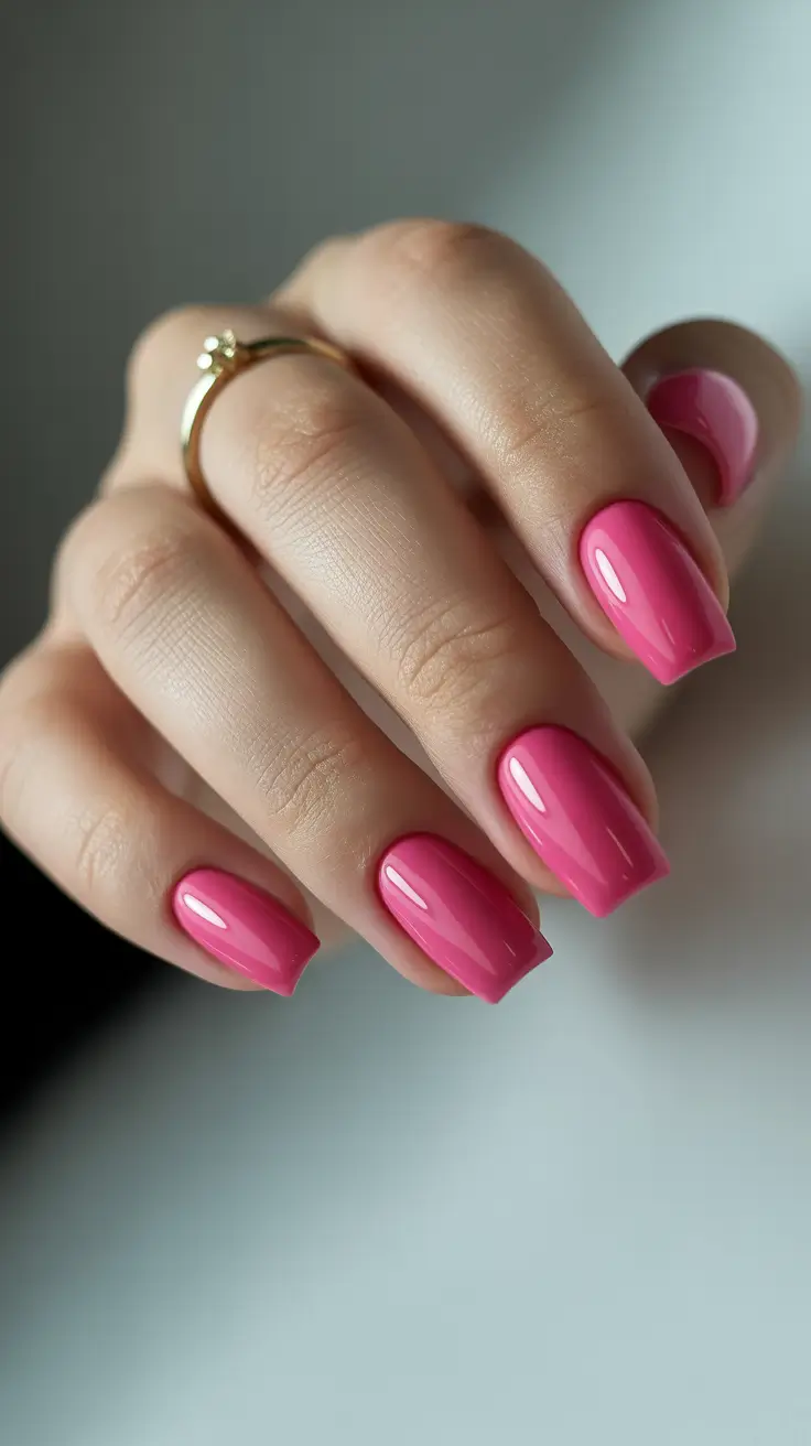 Winter Acrylic Nails 2025–2026 Rosy Short Chic