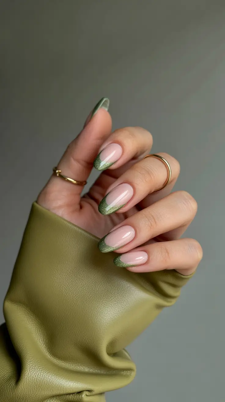 winter almond nails ideas 2025-2026 Olive French Twist