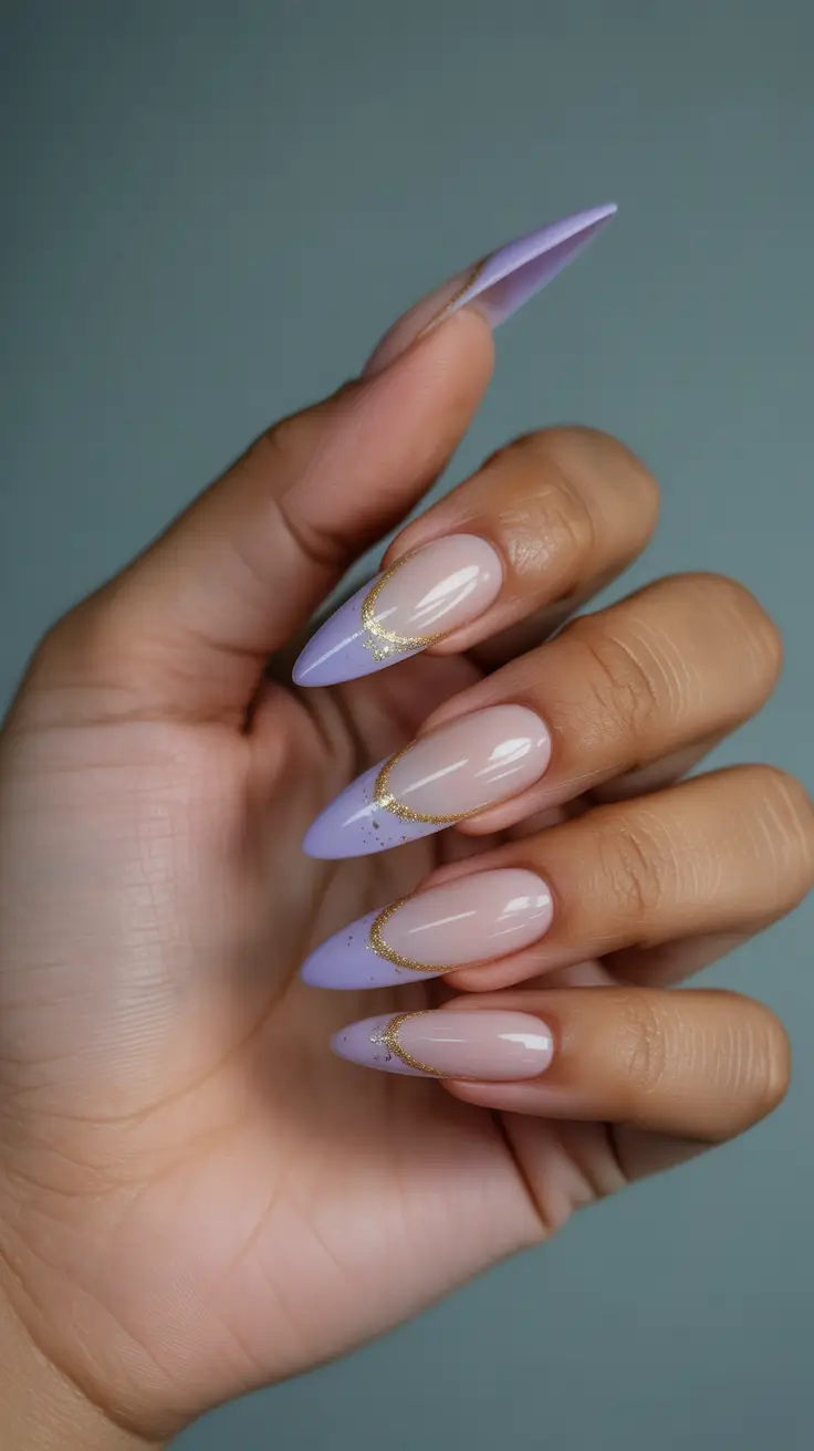 winter almond nails ideas 2025-2026 Lavender Frost Glam
