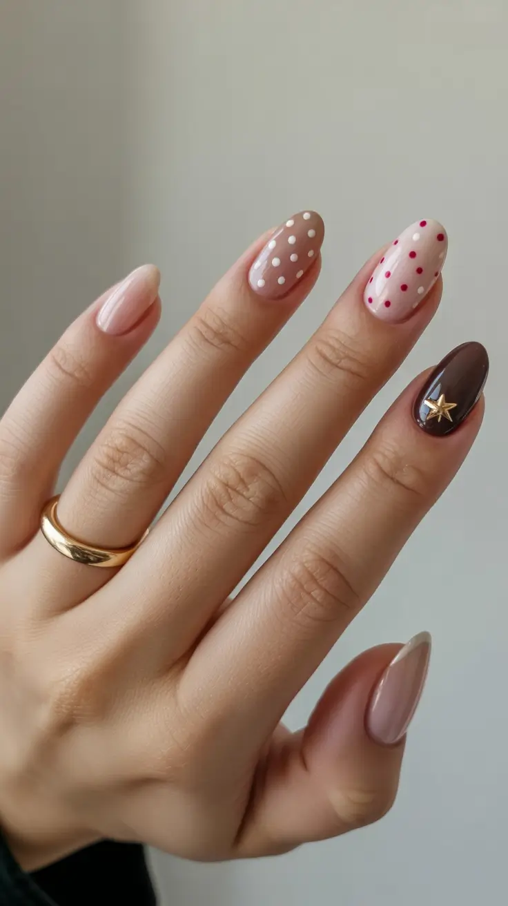 winter almond nails ideas 2025-2026 Polka & Cocoa Play