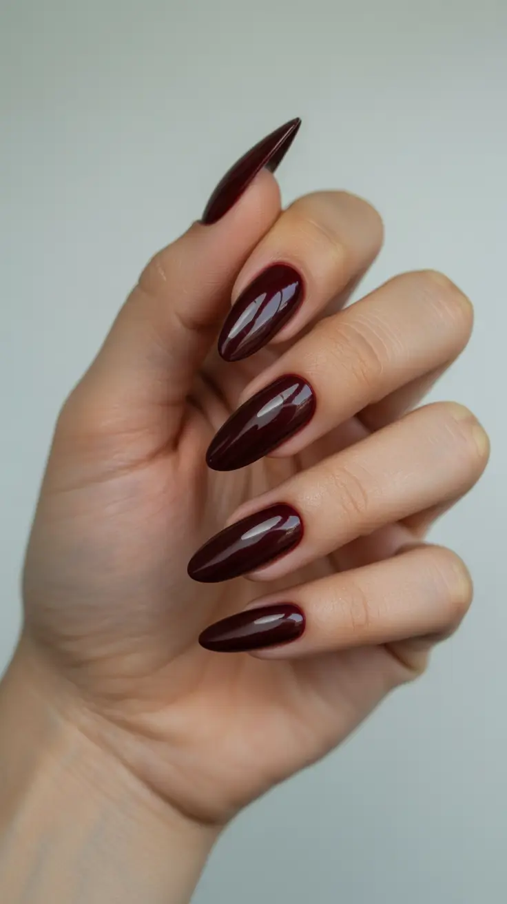 winter almond nails ideas 2025-2026 Velvet Cherry Drama