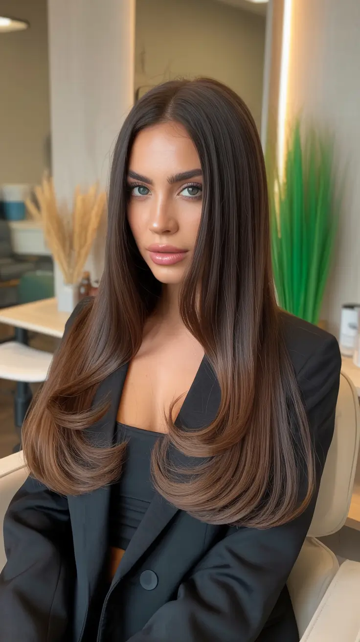 Winter Hair Colors 2025-2026 Trends & Styles Glossy Chestnut Perfection