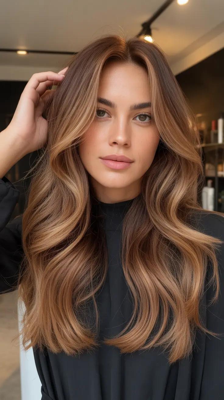 Winter Hair Colors 2025-2026 Trends & Styles Warm Cinnamon Swirl