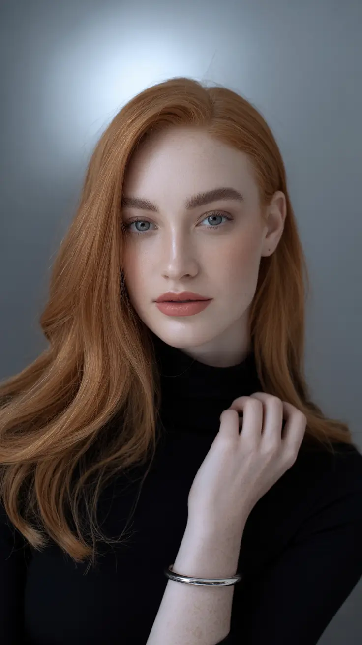 winter hair colors auburn ideas 2025-2026 Sleek Cinnamon Shine