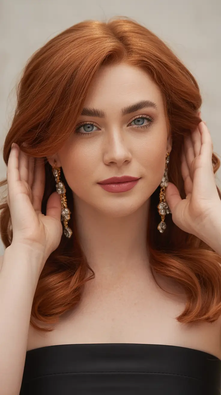 winter hair colors auburn ideas 2025-2026 Classic Burnished Auburn with Luxe Shine