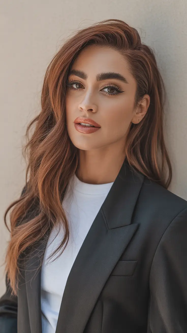 winter hair colors auburn ideas 2025-2026 Chestnut Auburn with Espresso Depth