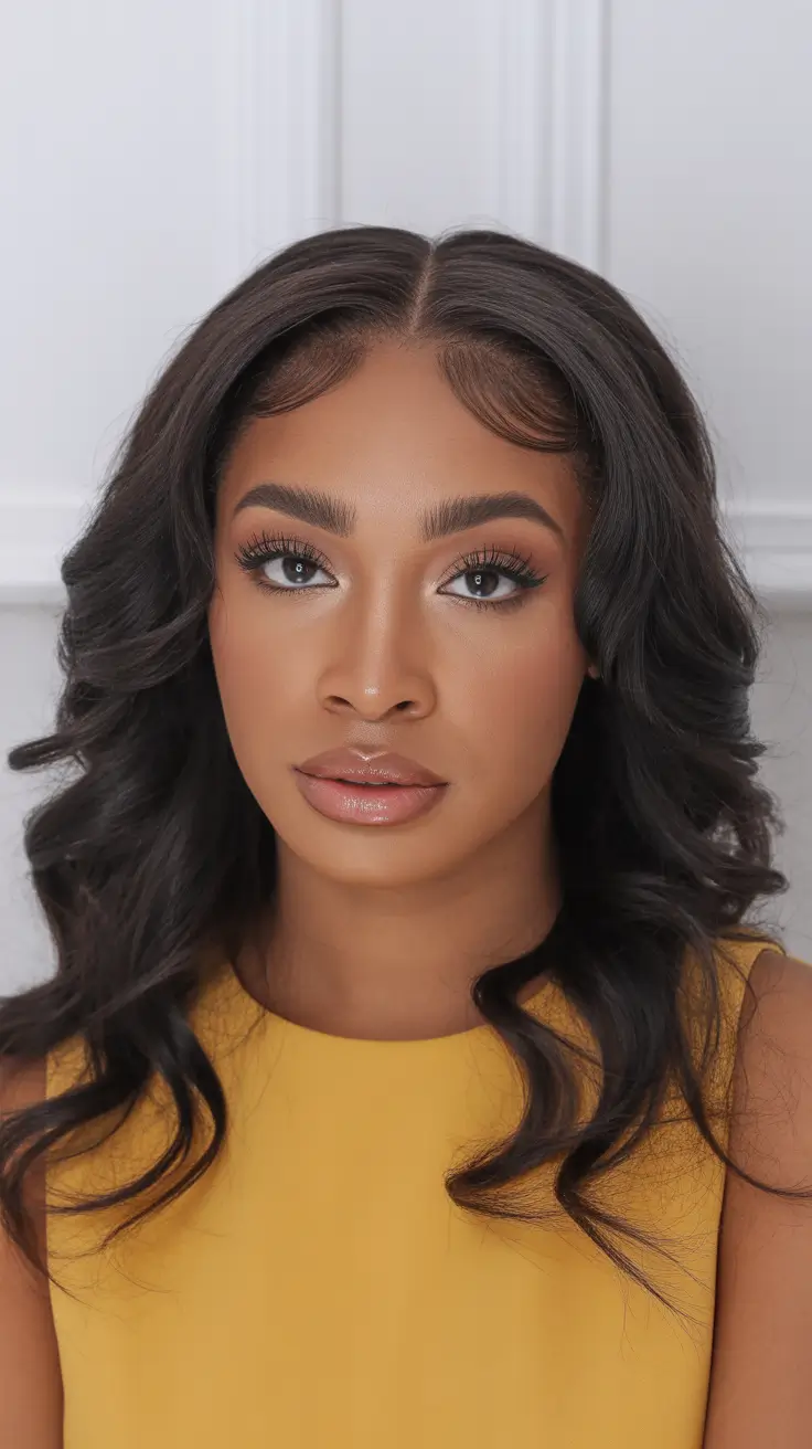 winter hair colors dark skin ideas 2025 - 2026 Glossy Espresso Waves