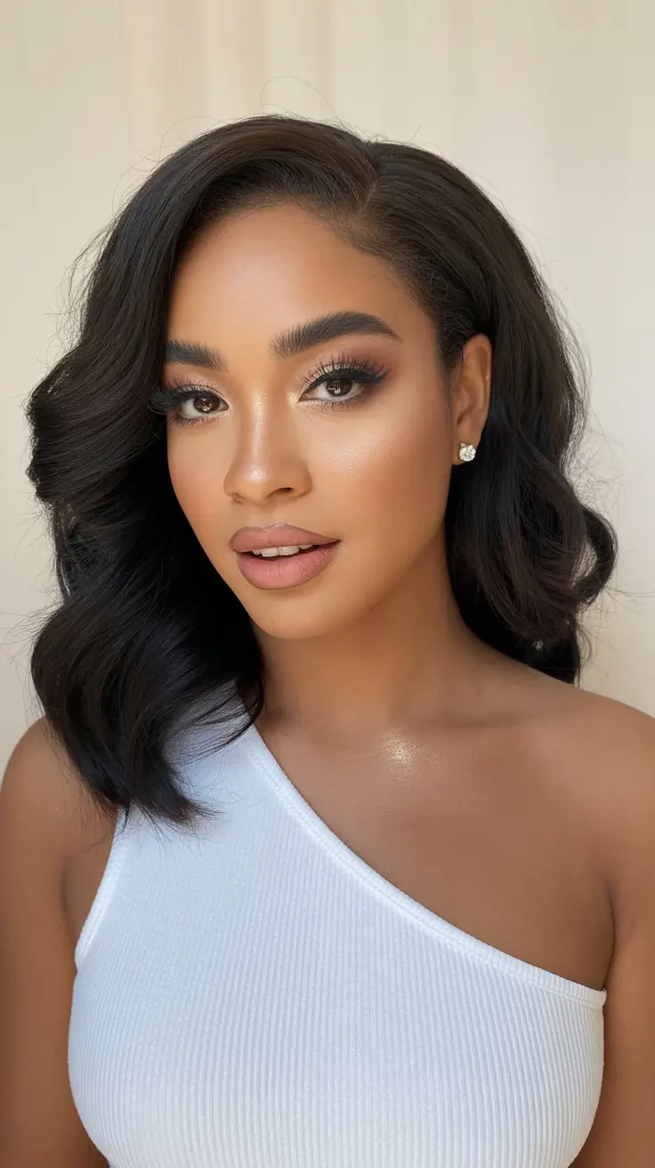 winter hair colors dark skin ideas 2025 - 2026 Classic Soft Waves in Rich Espresso