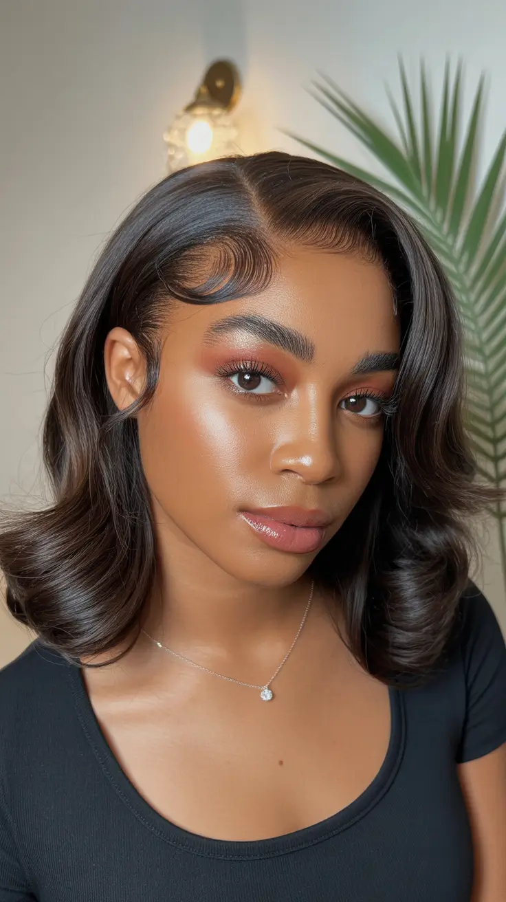 winter hair colors dark skin ideas 2025 - 2026 Polished Curls with Deep Mocha Shine