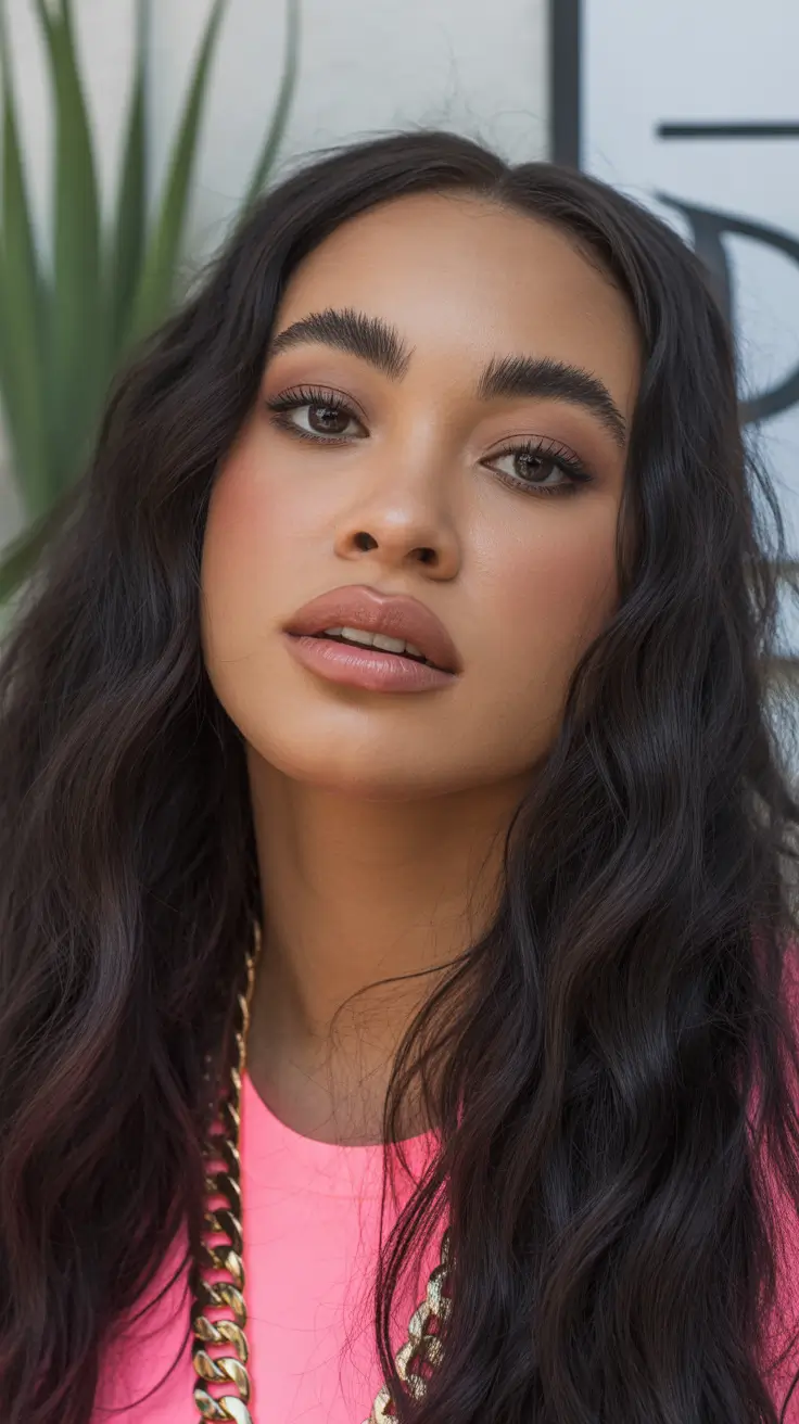 winter hair colors dark skin ideas 2025 - 2026 Soft Waves in Chestnut Charme