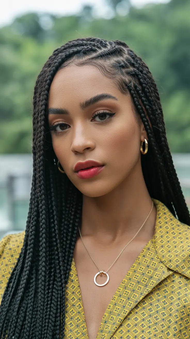 winter hair colors for black women ideas 2025 / 2026 Golden Espresso Box Braids