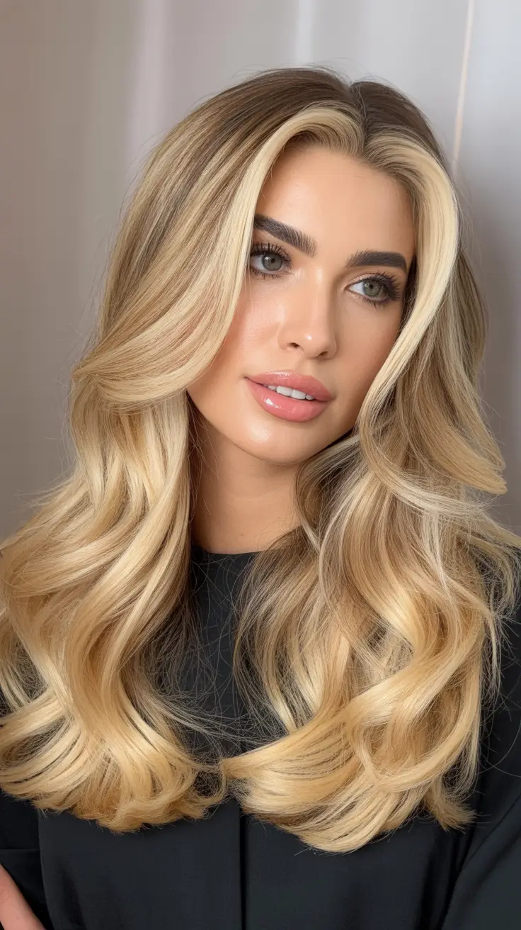 winter hair colors for blondes ideas 2025 - 2026 Warm Honey Contrast Blonde