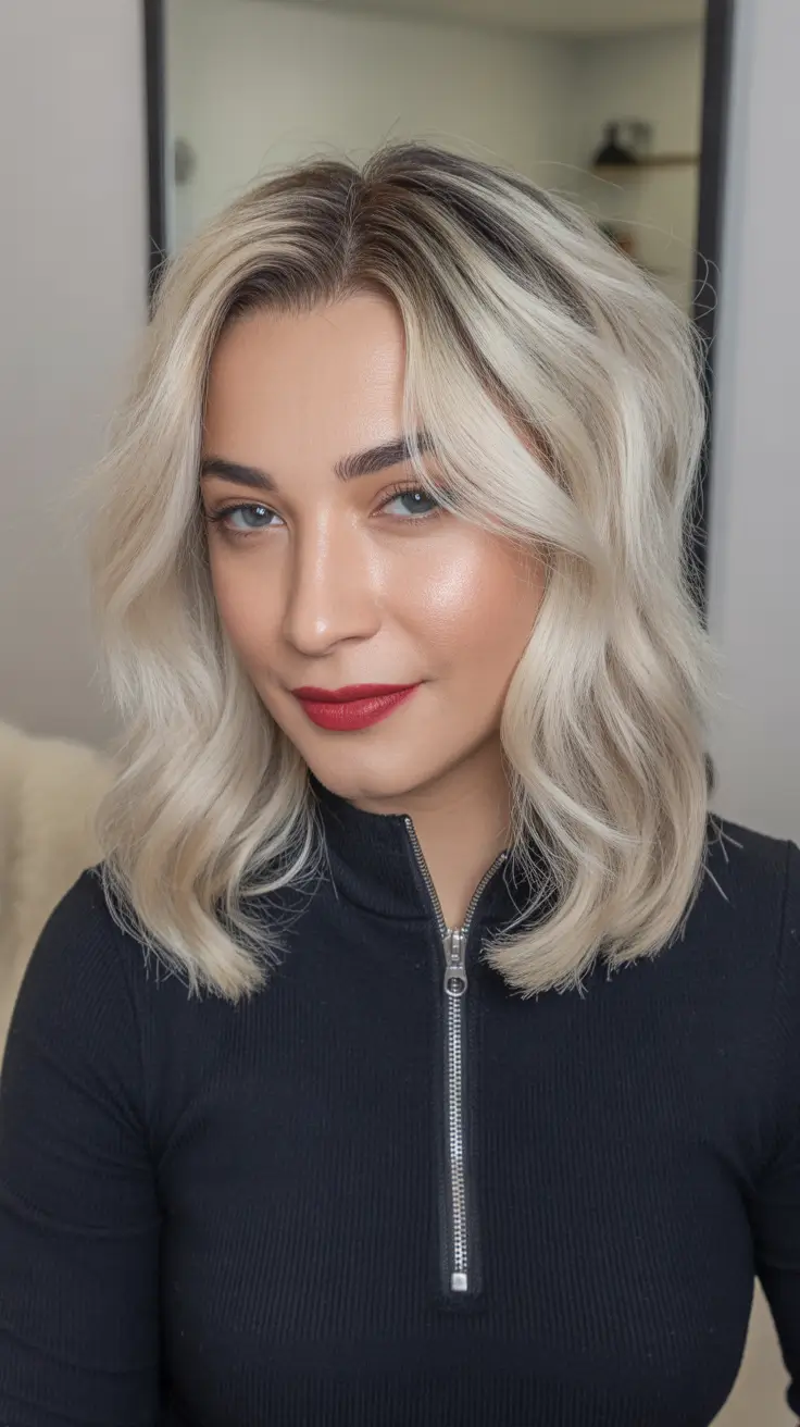 winter hair colors for blondes ideas 2025 - 2026 Frosty Platinum Lob