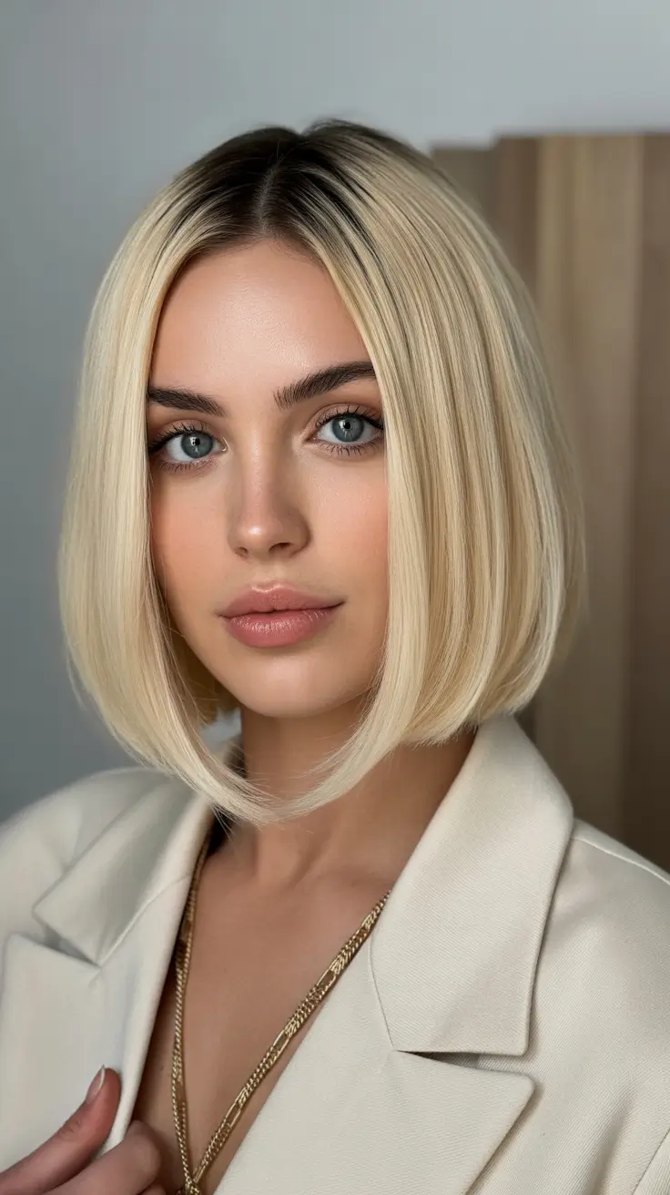 winter hair colors for blondes ideas 2025 - 2026 Chic Golden Cream Bob