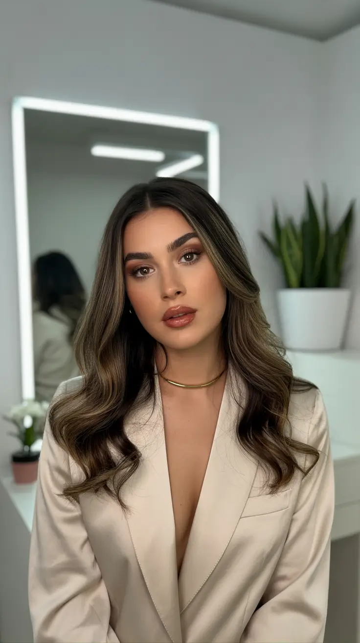 winter hair colors for brown hair ideas 2025 / 2026 Dimensional Balayage Brunette