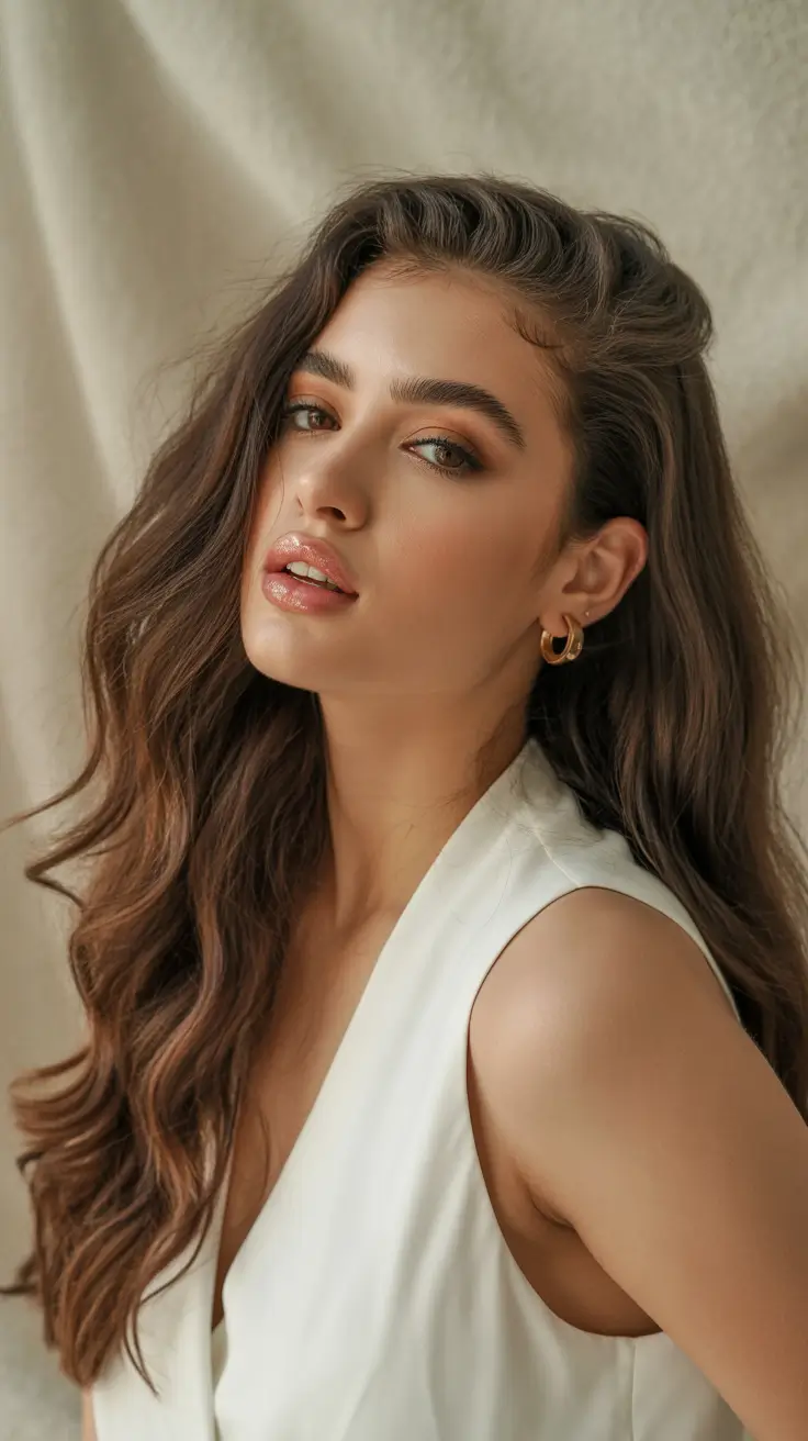 winter hair colors for brown hair ideas 2025 / 2026 Mocha Brown with Luxe Shine